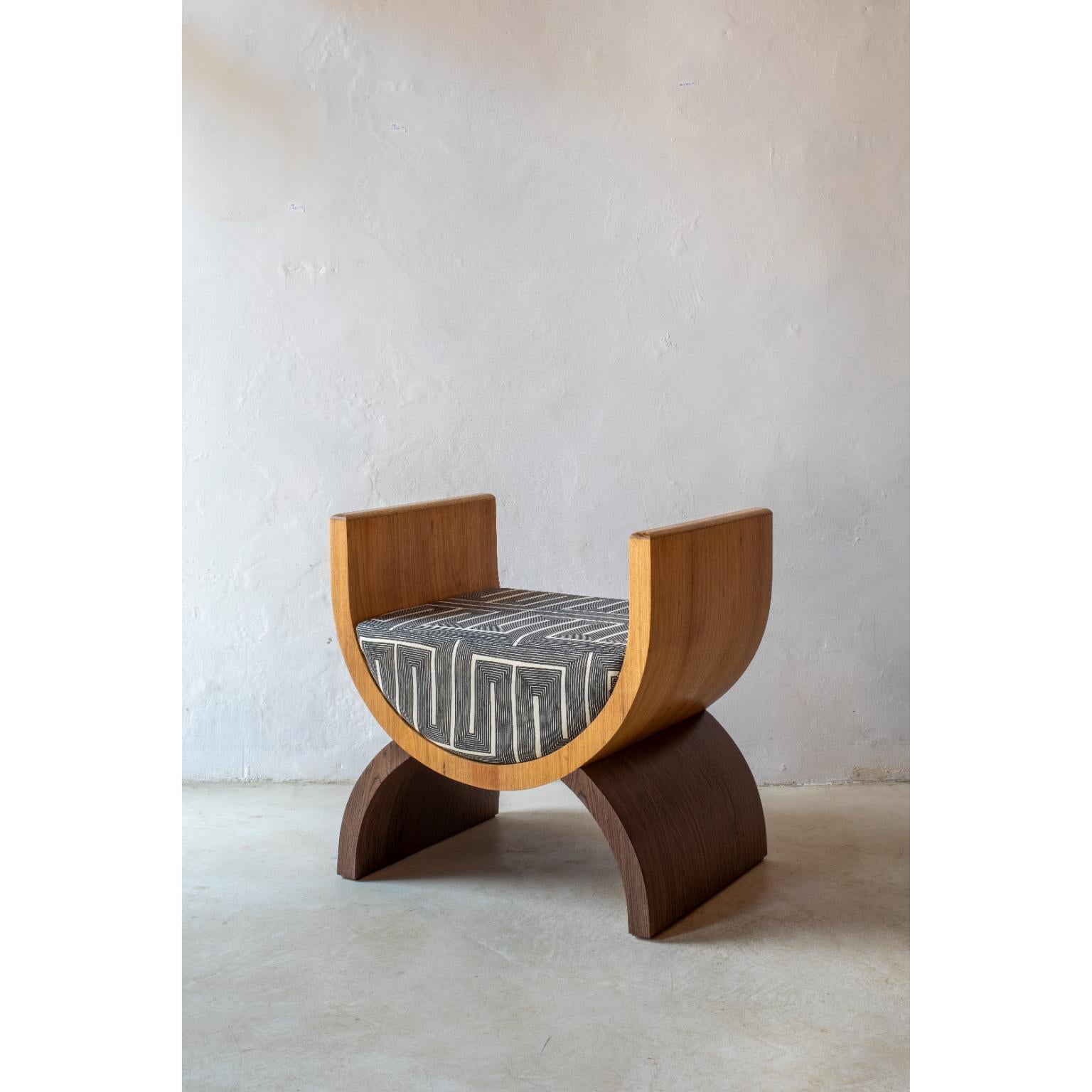 Contemporary Arco Stool by Gabriela Campos For Sale