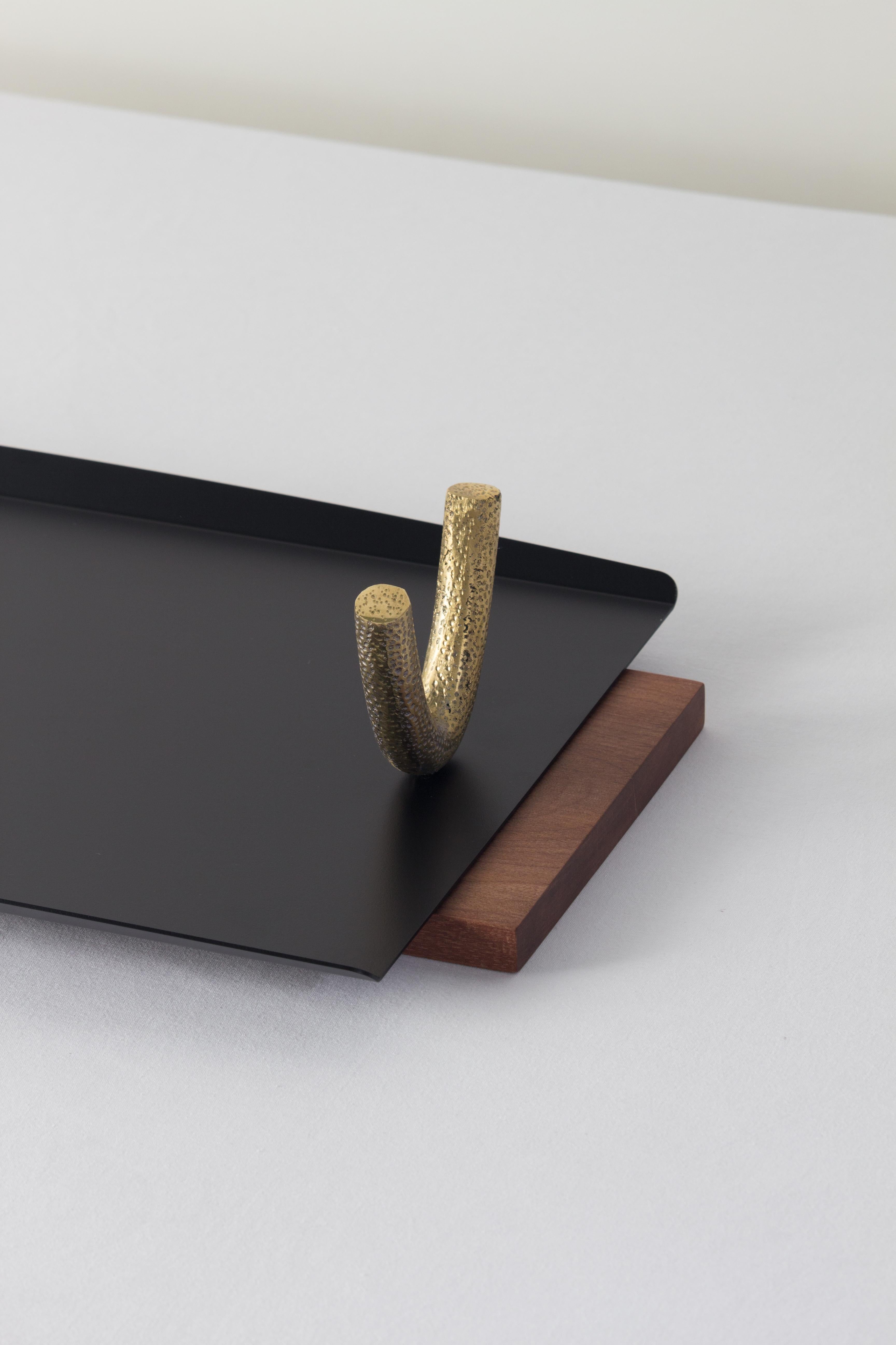 Arco Trays (Set of 2) with cast brass handles by Estúdio Dentro In New Condition For Sale In Belo Horizonte, MG