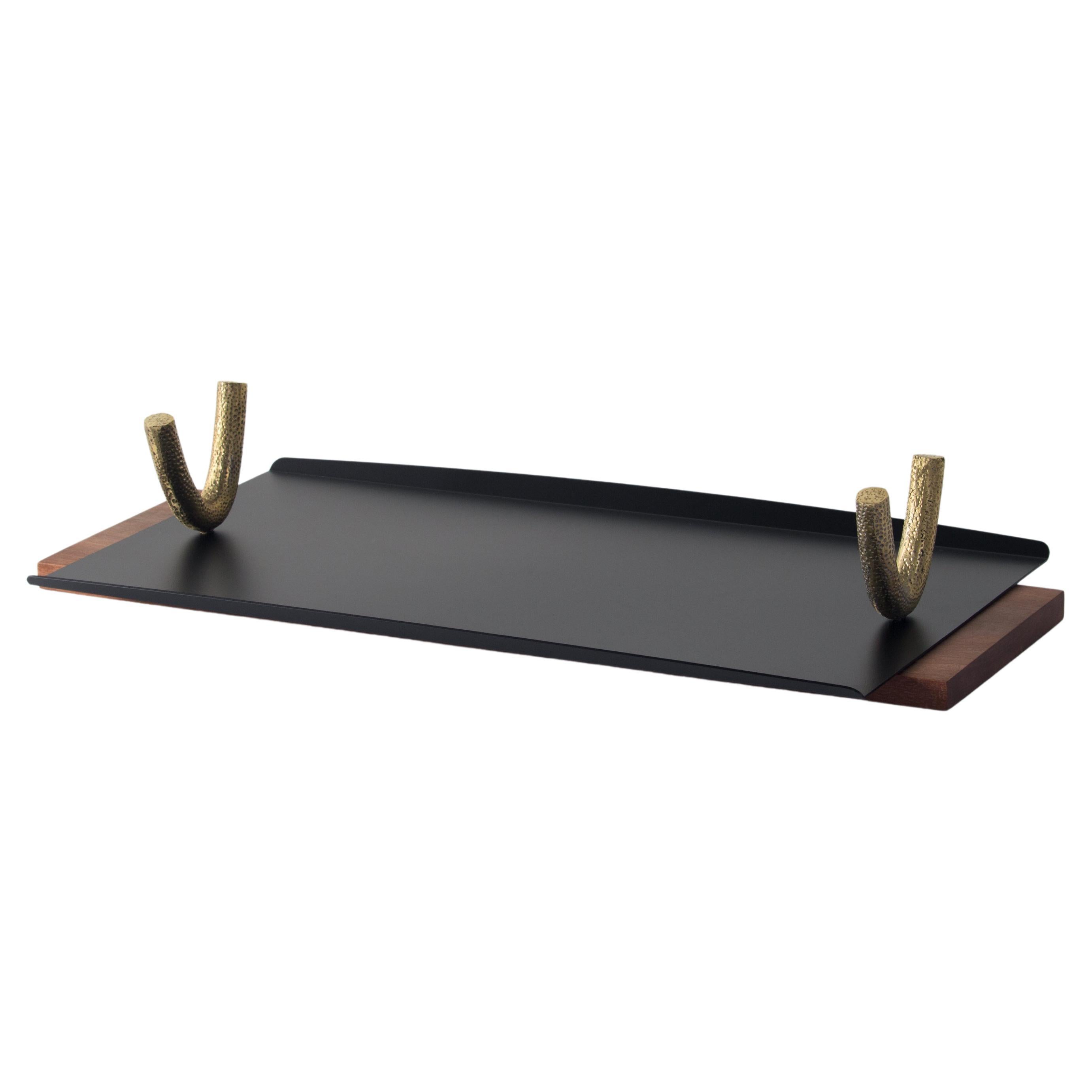 Arco Trays (Set of 2) with cast brass handles by Estúdio Dentro