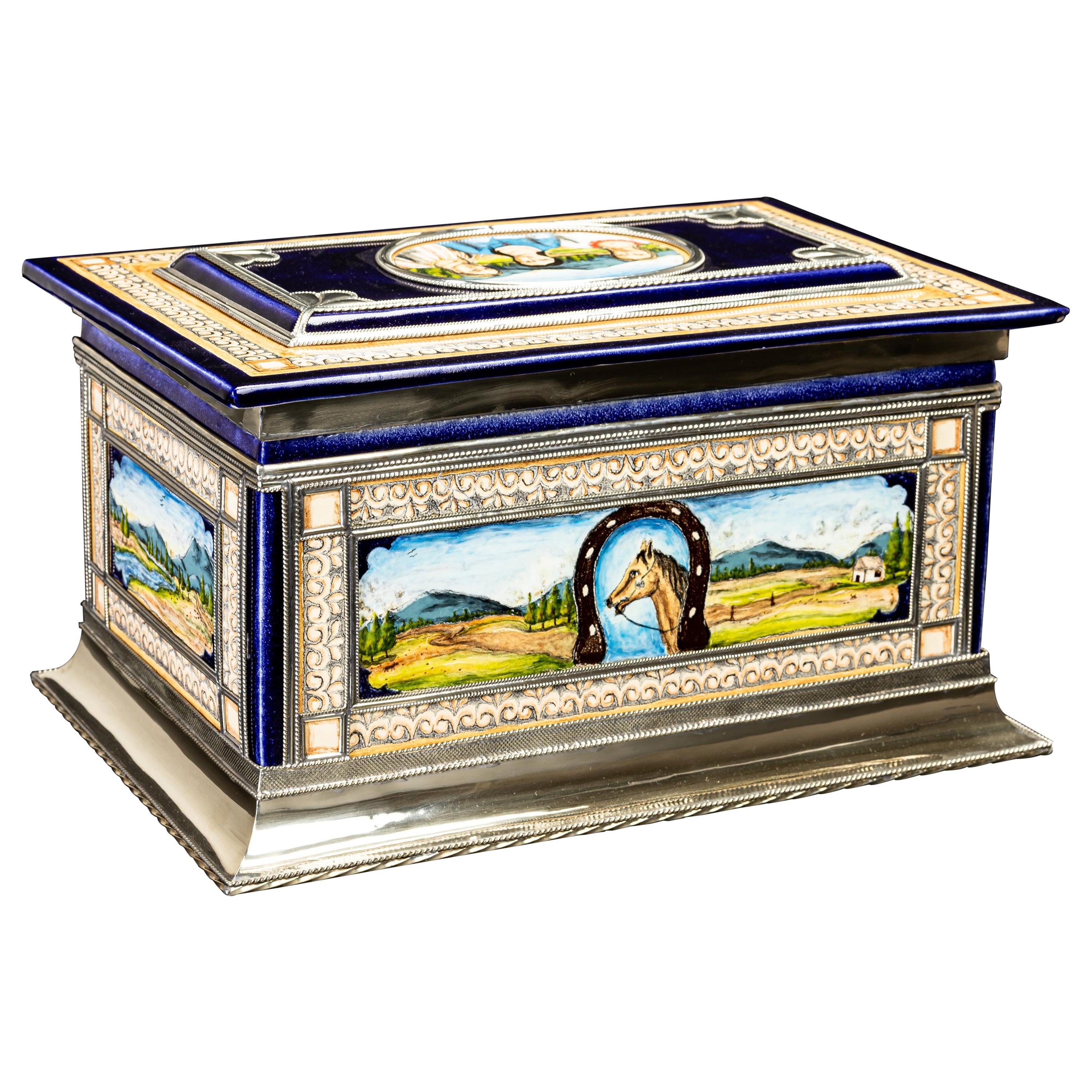 Arcn charrera, céramique et métal blanc « Alpaca »