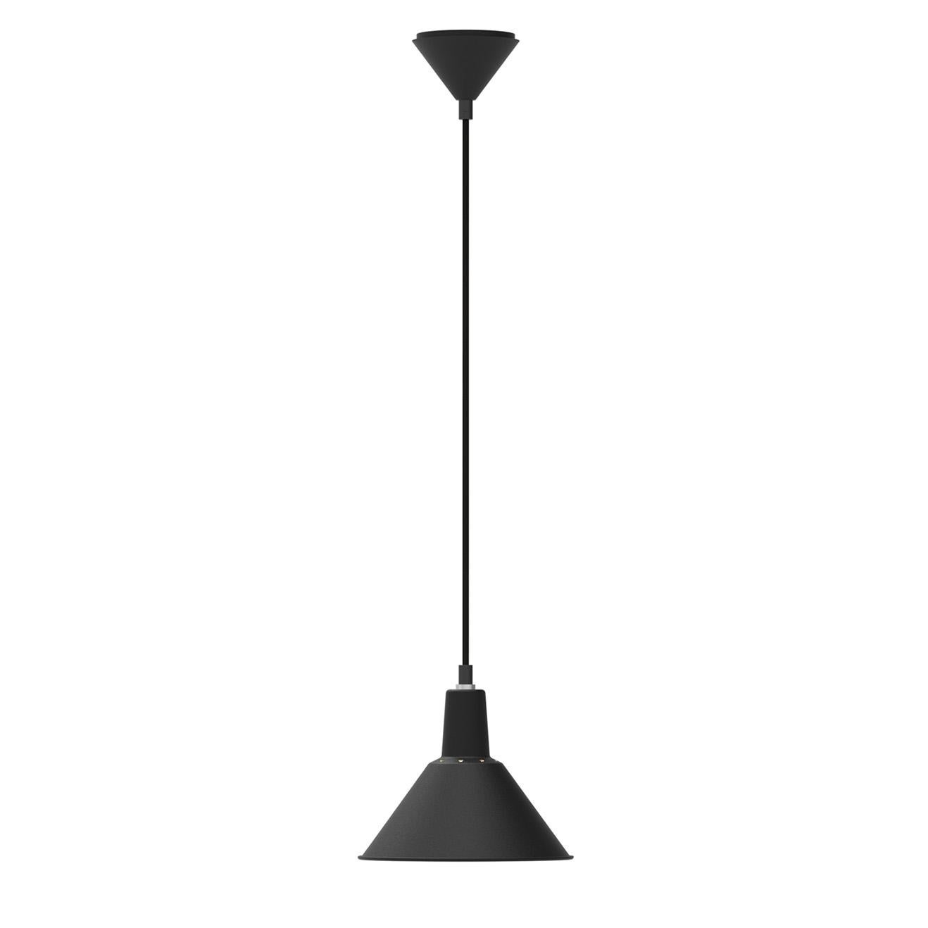 Arcon Lamp Series is an architectural conversion between function and proportion. The Arcon Pendant Lamp was a natural line extension of the Table and Wall Lamp. The small graphic shade is perfect for small spaces, above cupboards, in kitchens or