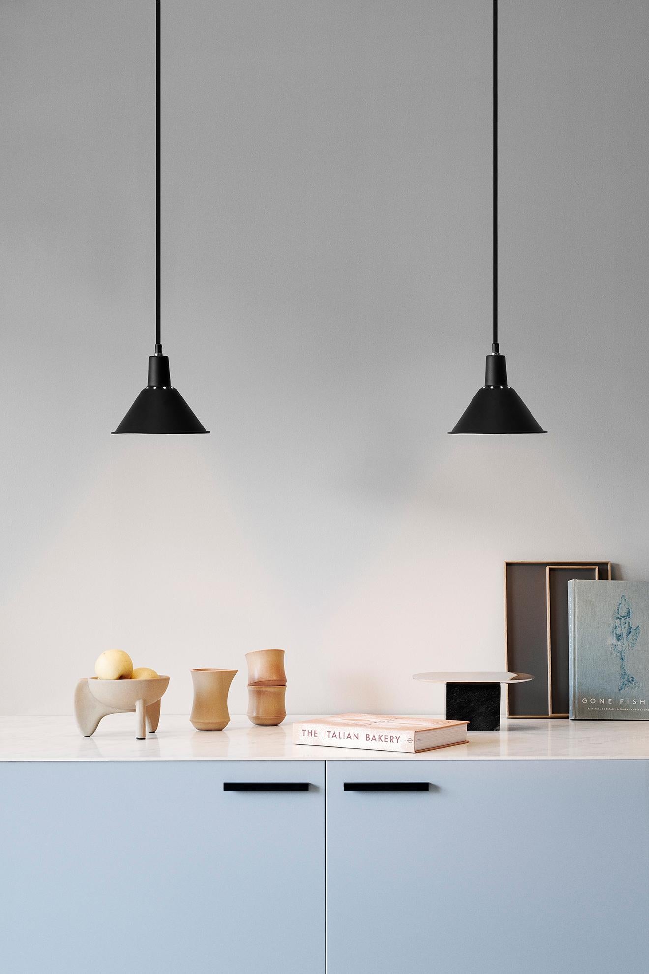 Scandinavian Modern Arcon Pendant Lamp in Black/Chrome - by NUAD For Sale
