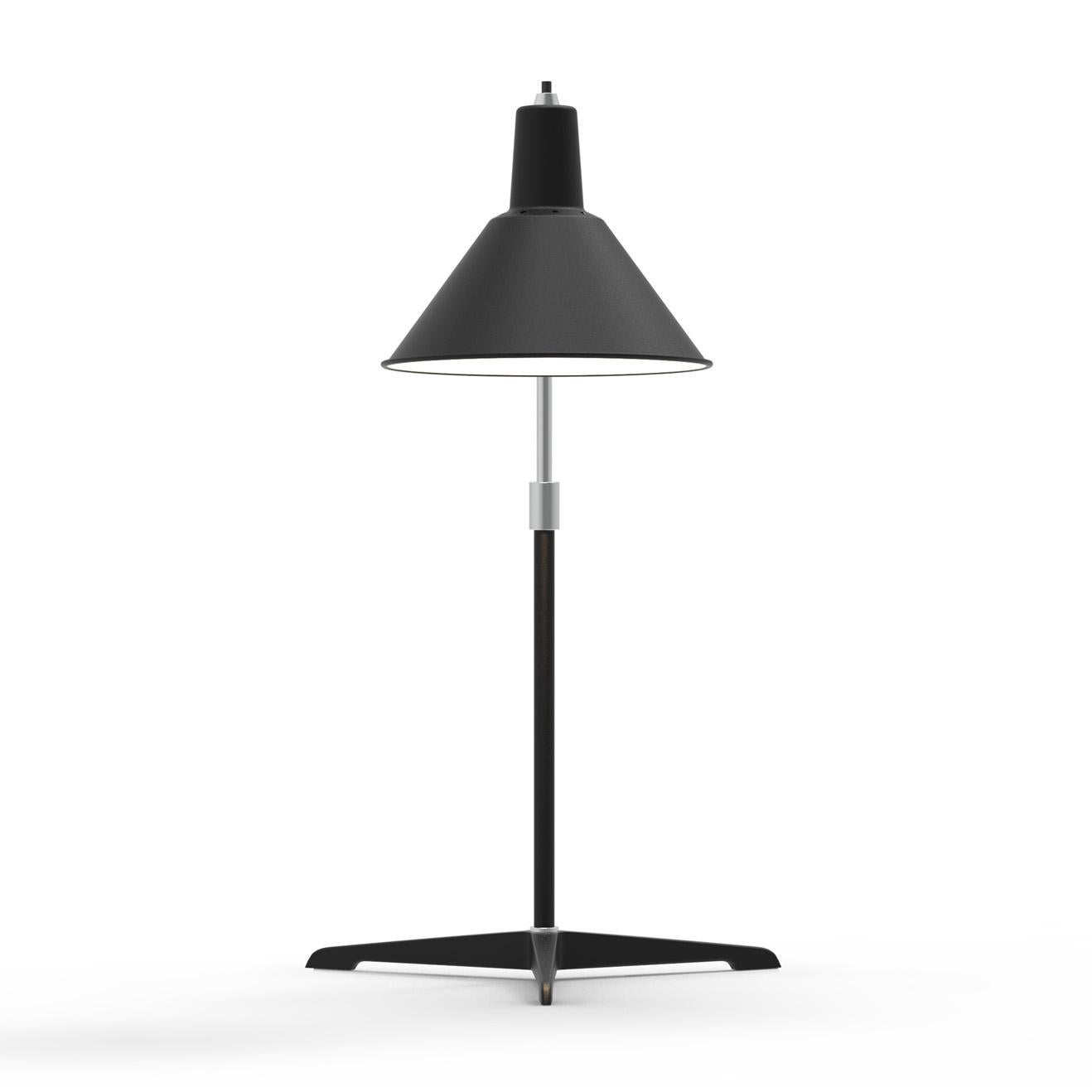 Arcon lamp series is an architectural conversion between function and proportion. The aim for the arcon table lamp was to create a clean functional table lamp still able to adjust with a few touches. It operates with a push button for on and off and