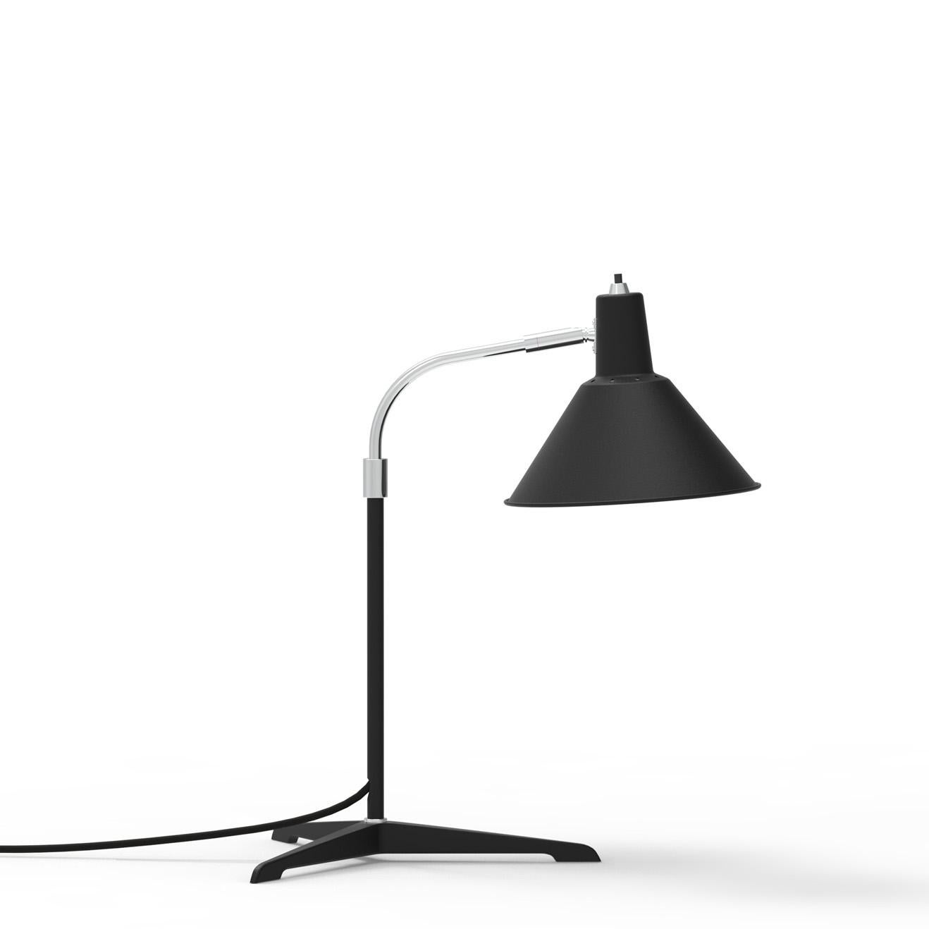 Scandinavian Modern Arcon Table Lamp in Black/Chrome - By NUAD For Sale
