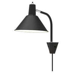 Lampe murale Arcon noire/chrome, par NUAD