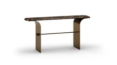 Arcora Console with Marble Top and Metal Structure