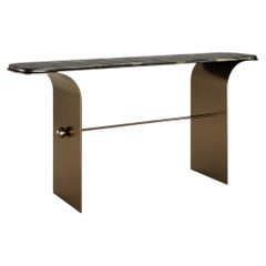Arcora Console with Marble Top and Metal Structure