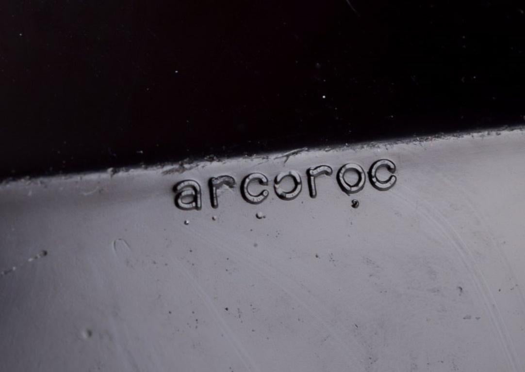 Arcoroc, Frankreich. Set von neun achteckigen Platten aus schwarzem Glas. (Ende des 20. Jahrhunderts) im Angebot