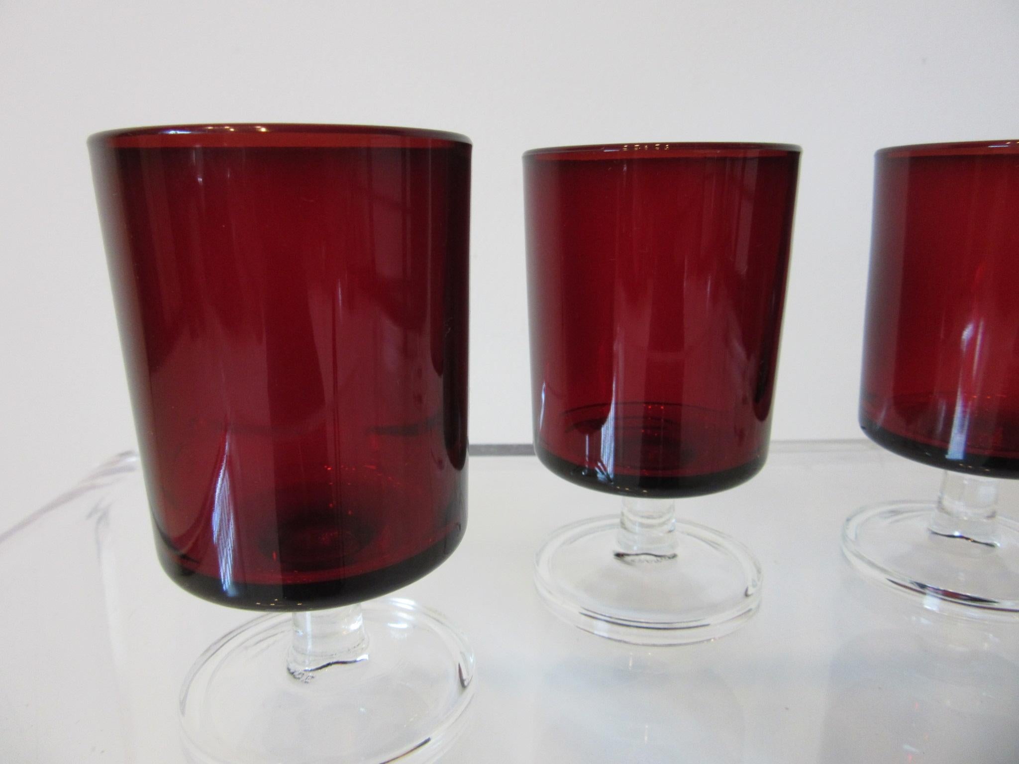 arcoroc france red glassware