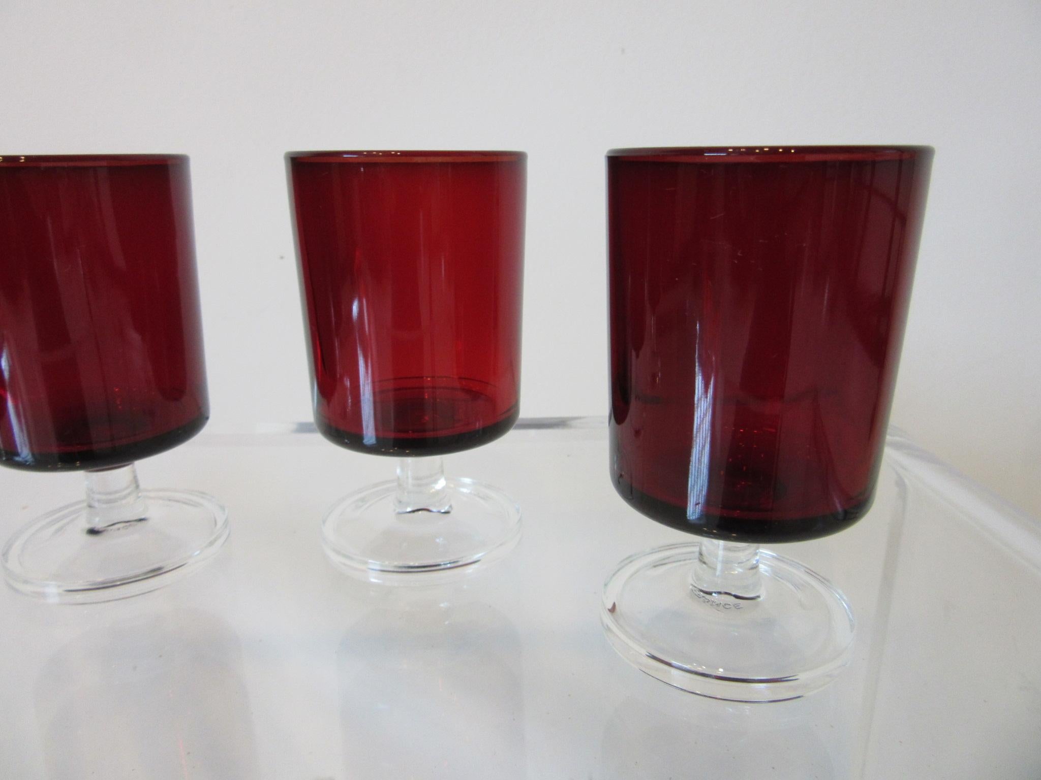 Arcoroc Vasos Cordial Rubí Francia de J.G. Durand en Bueno estado para la venta en Cincinnati, OH