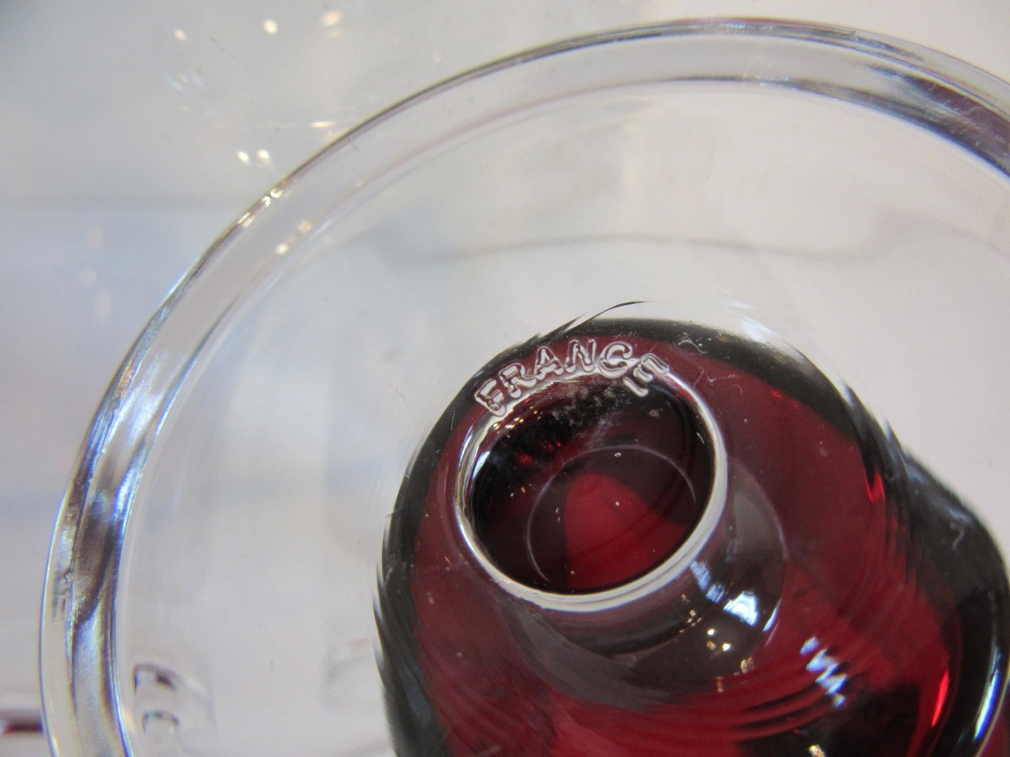 Verres de cordial rubis Arcoroc France par J.G. Durand Bon état - En vente à Cincinnati, OH