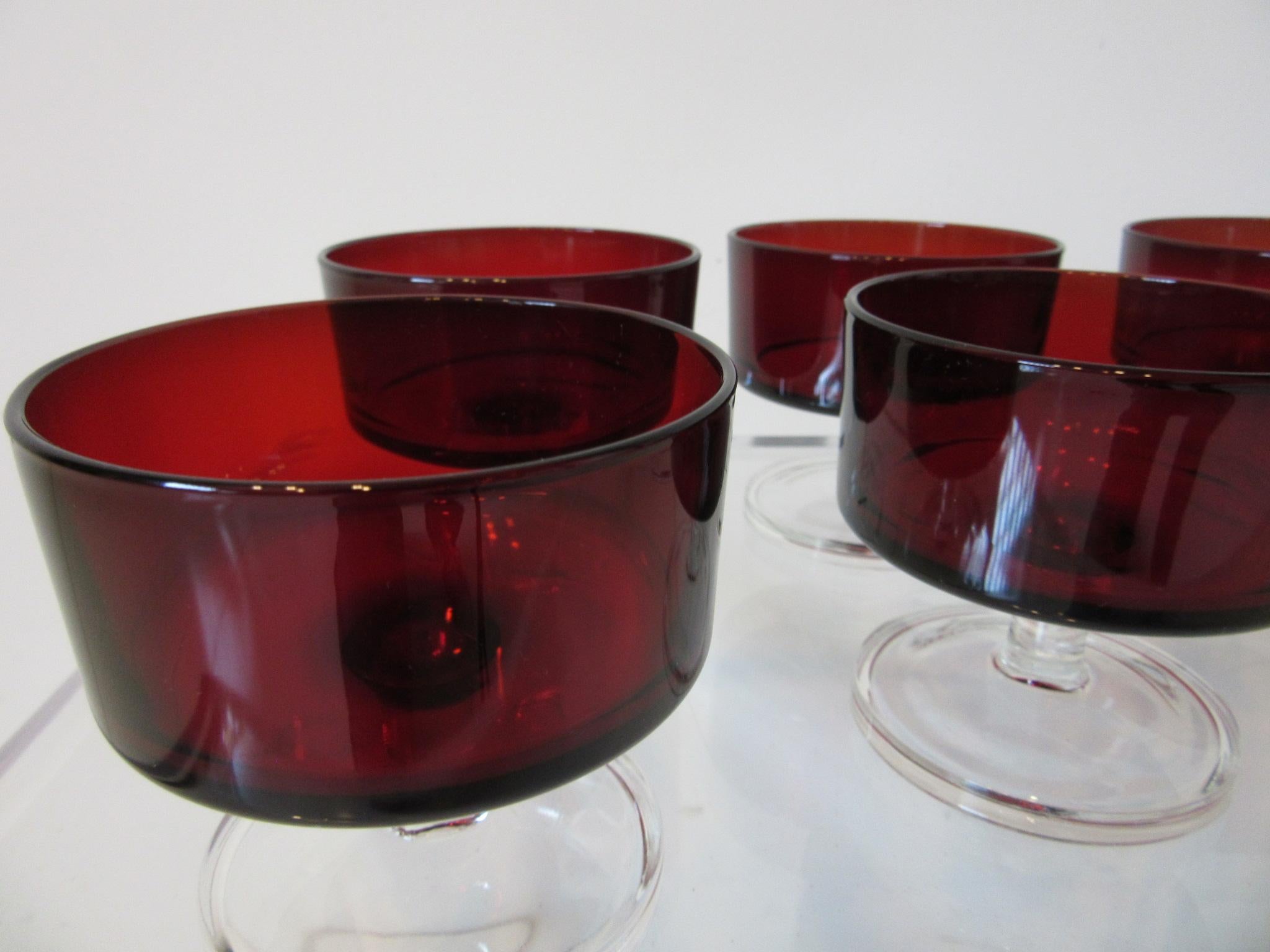 arcoroc red glassware