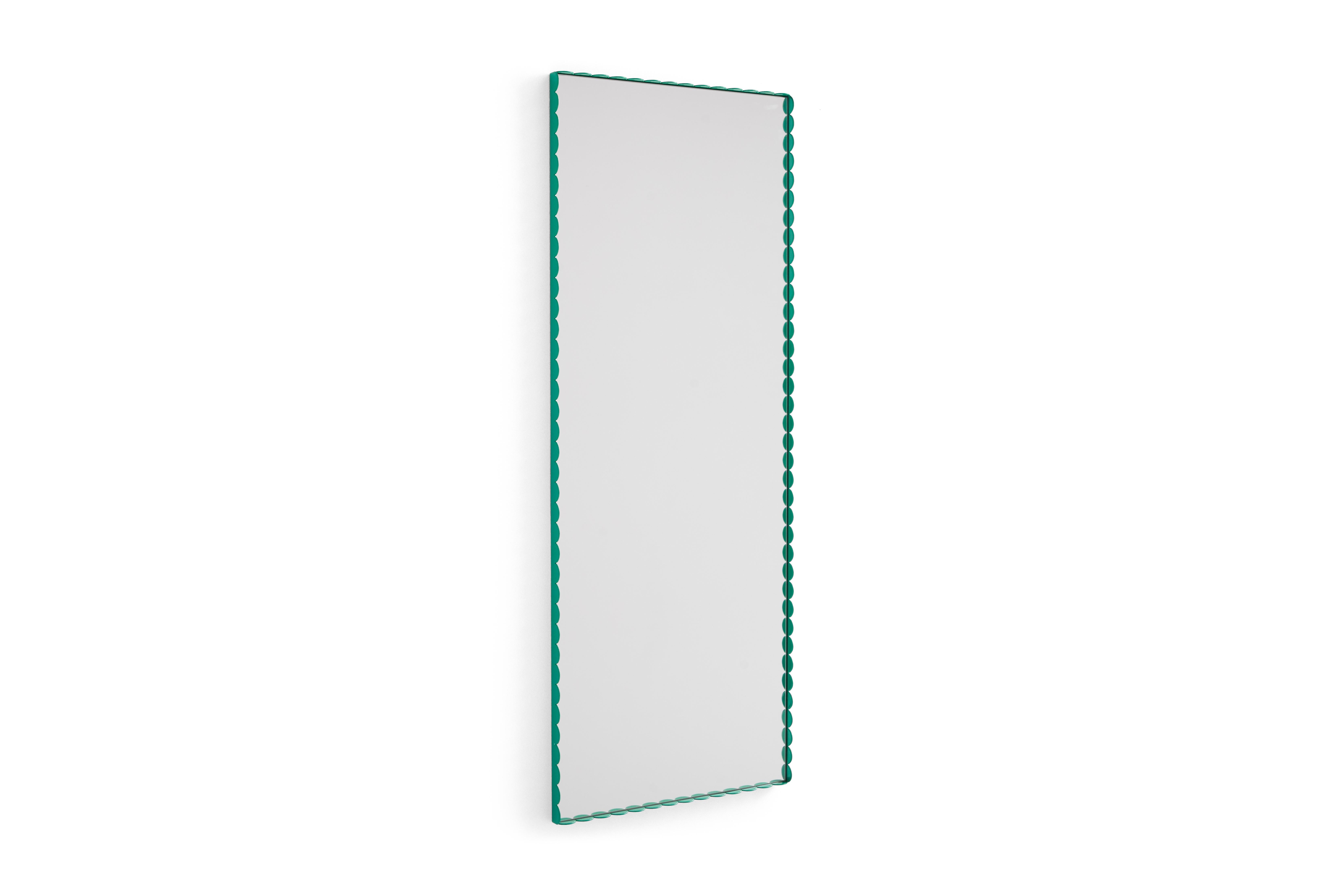 Arcs Mirror, Rectangle M, Green by Muller Van Severen for Hay