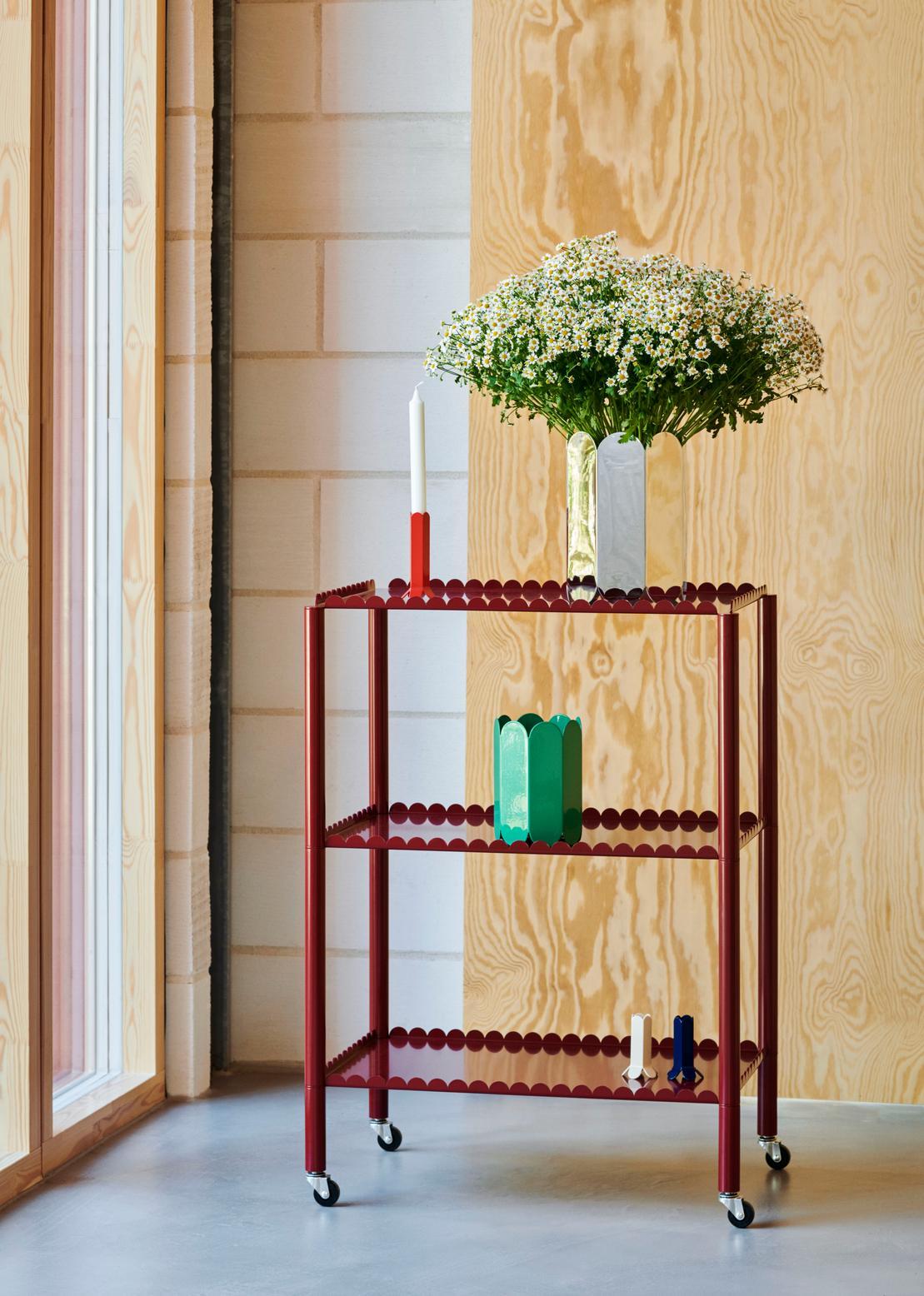 Contemporary Arcs Trolley, High, in Auburn Red, by Muller Van Severen for Hay For Sale