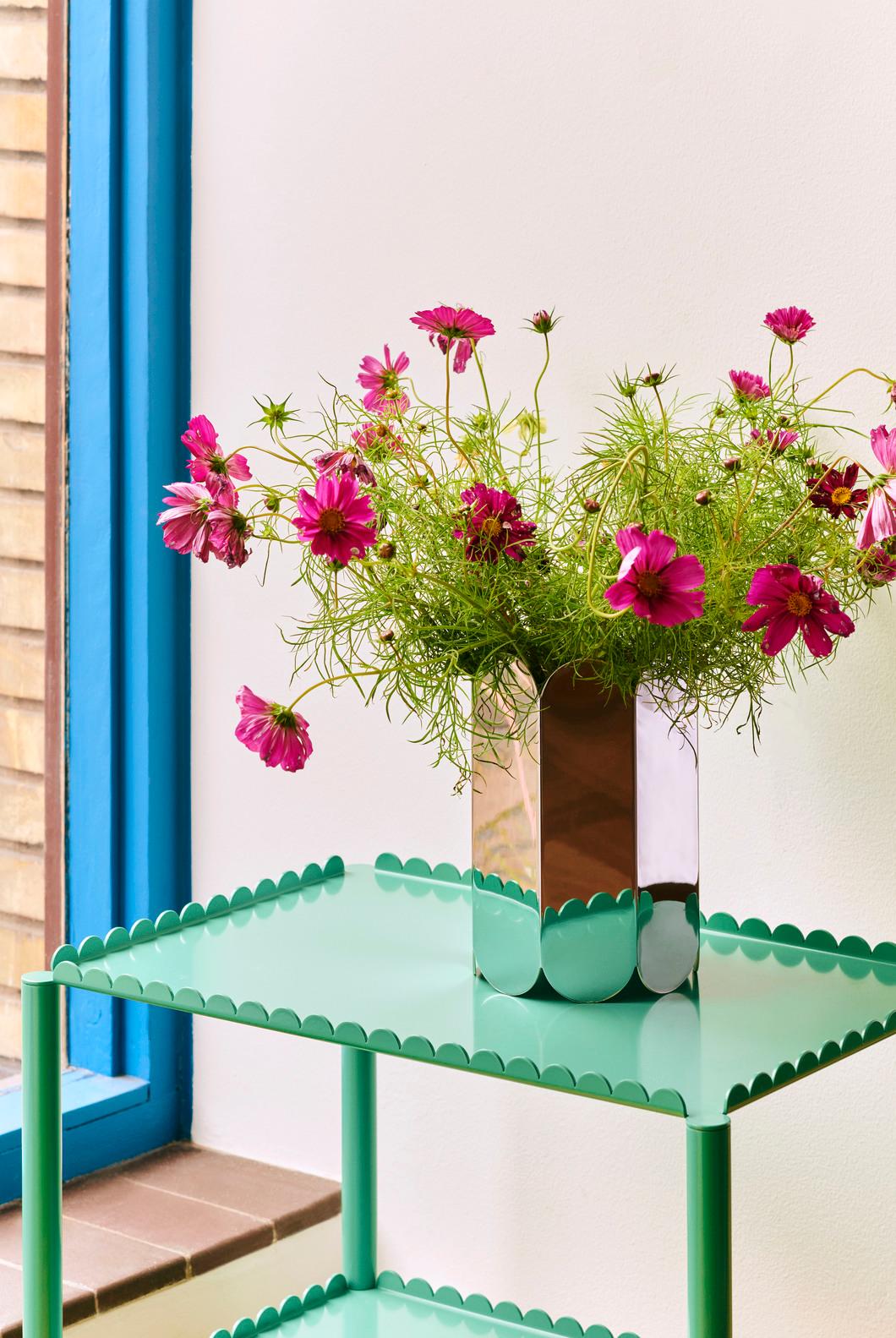Powder-Coated Arcs Trolley, Low in Soft Jade, by Muller Van Severen for Hay For Sale
