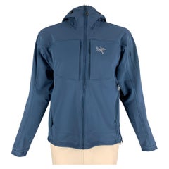 ARCTERYX Size L Blue Grey Nylon Blend Hoodie Jacket