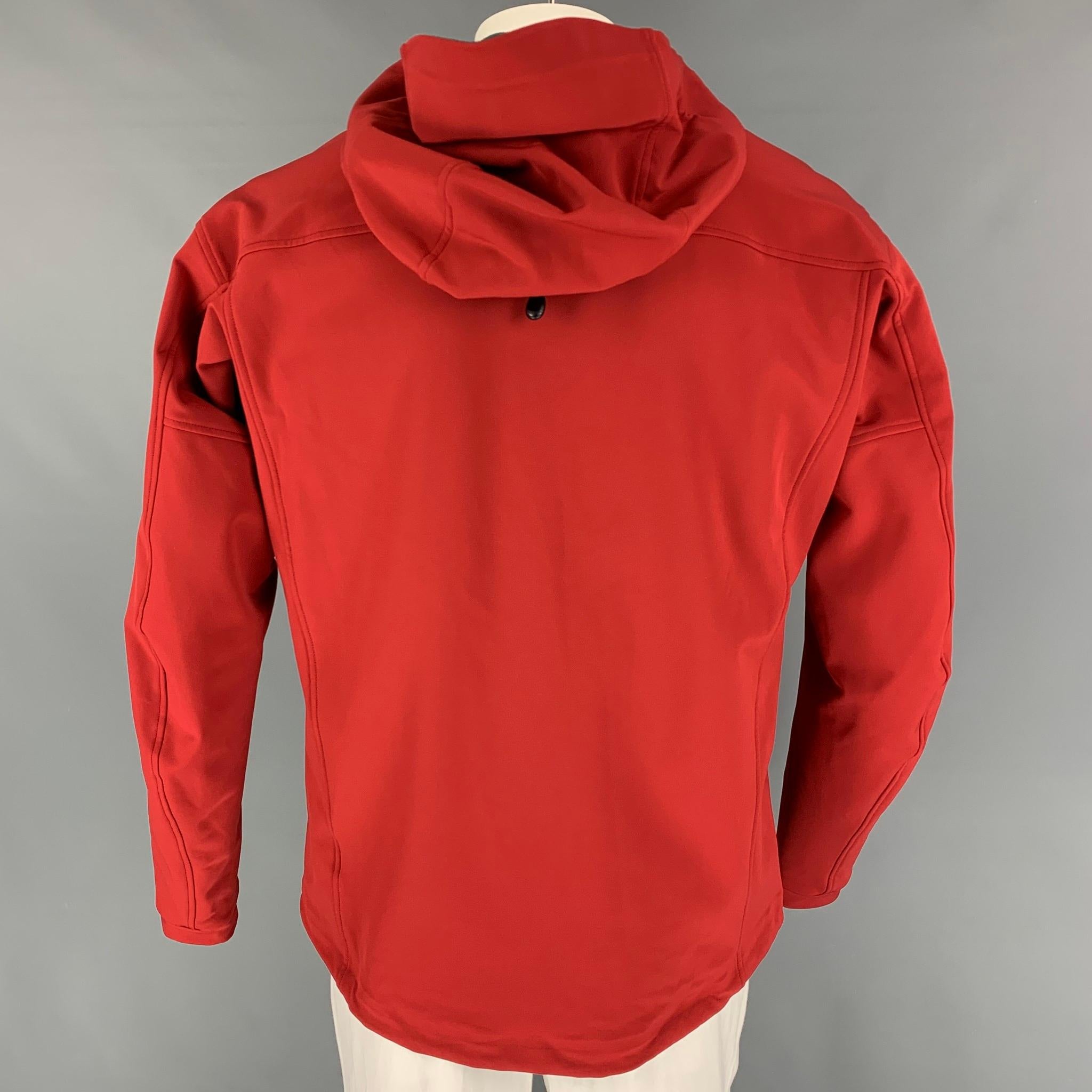 ARCTERYX Size L Red Grey Nylon Blend Hoodie Jacket In Good Condition In San Francisco, CA