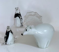 Arctic Animal Sculpture Italian Murano and Scandinavian Modernist Glass 4 Pieces