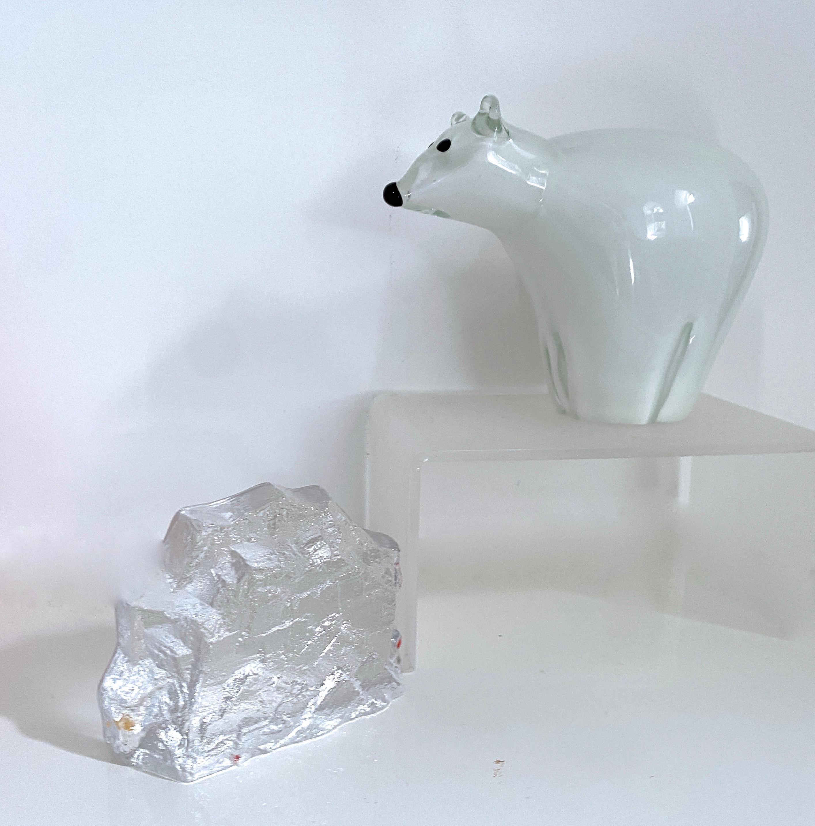 Murano Glass Arctic Animal Sculpture Italian Murano and Scandinavian Modernist Glass 4 Pieces For Sale