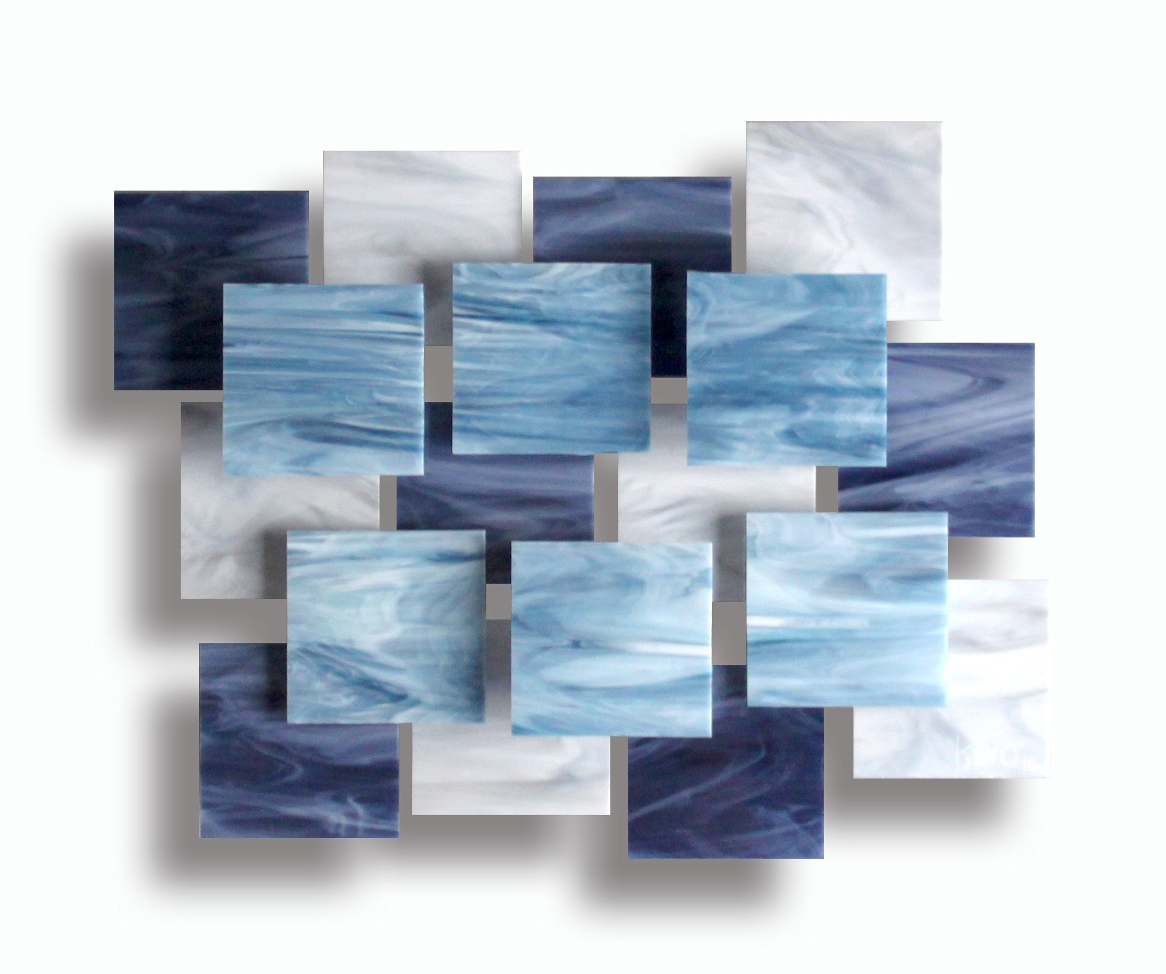 "Arctic AP" Original Glass and Metal Wall Sculpture For Sale