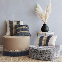 Pouf in pelliccia sintetica Arctic Lynx
