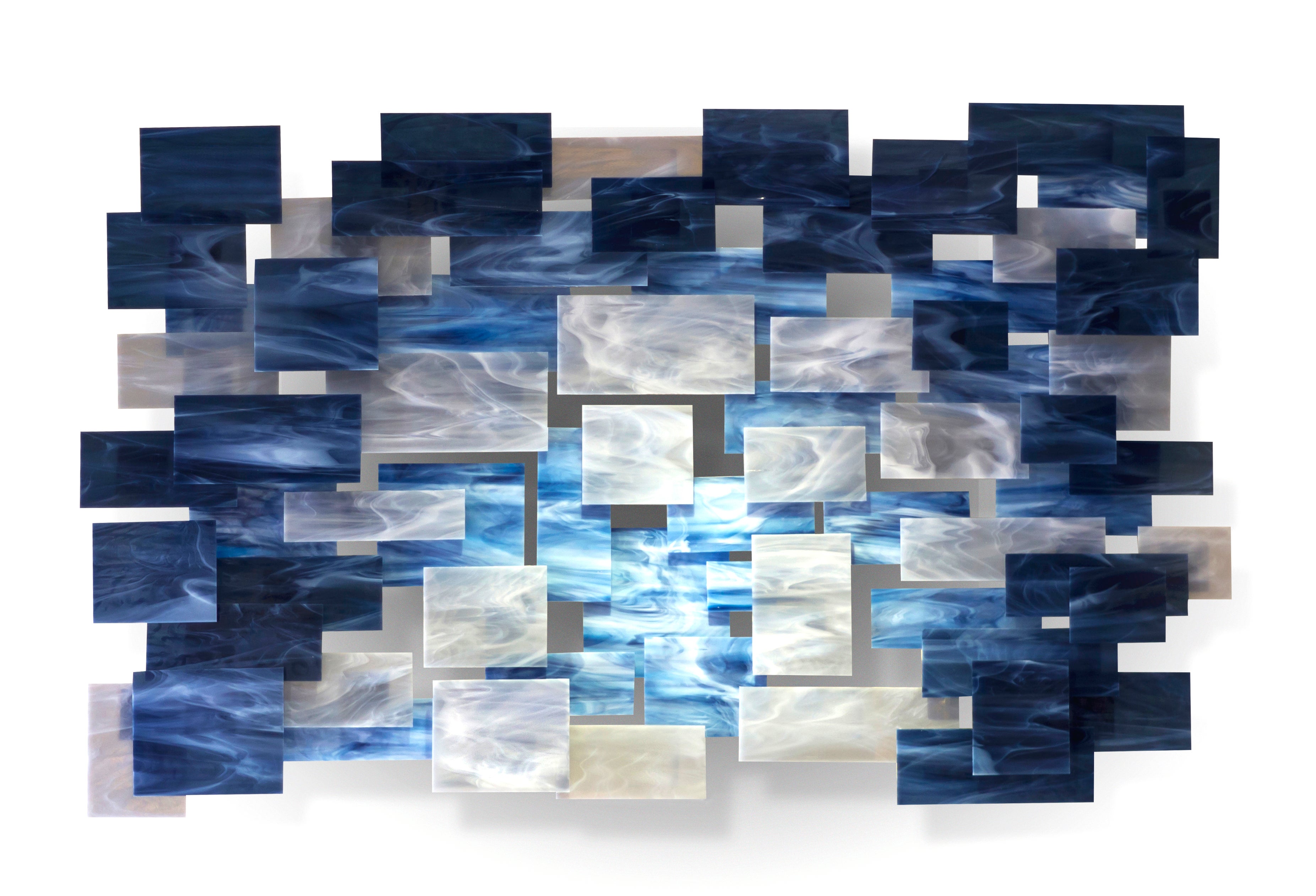 "Arctic" Original Glass and Metal Wall Sculpture For Sale