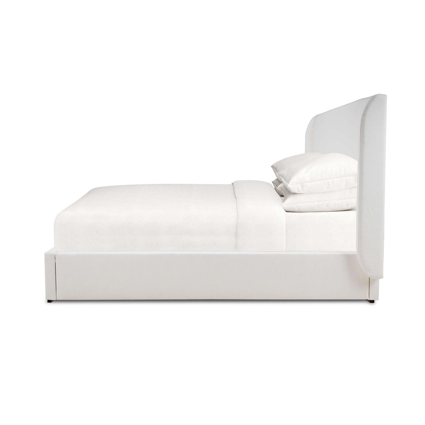 white upholstered beds