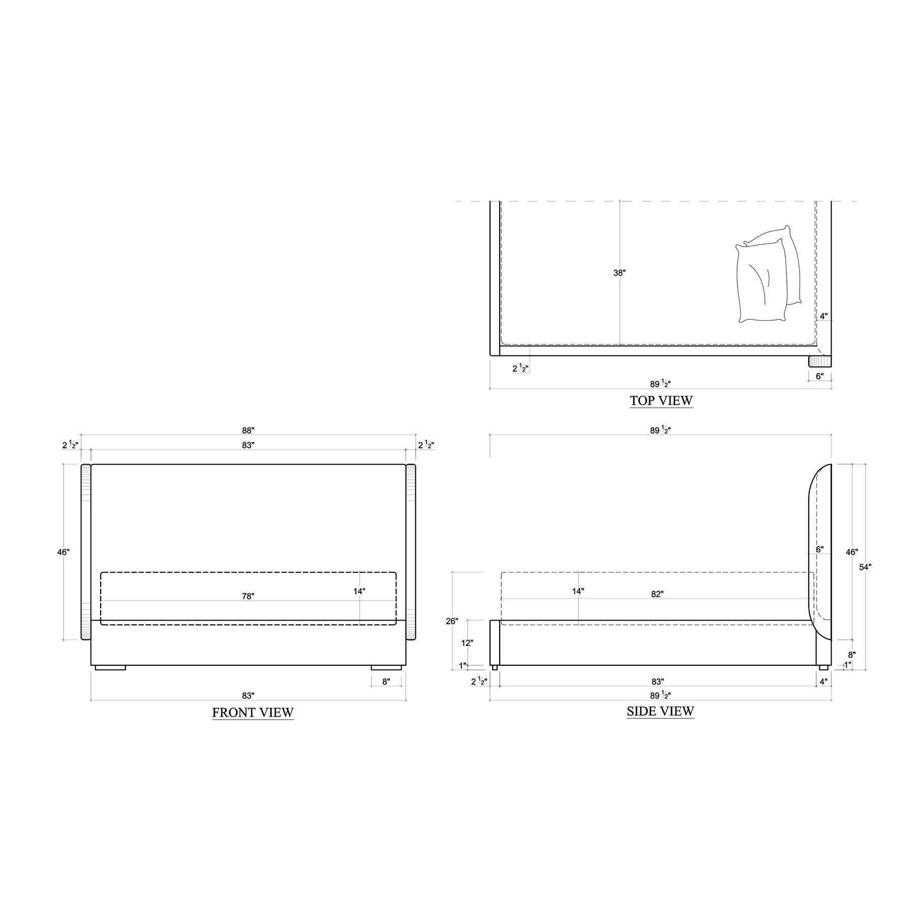 Arctic White Upholstered Queen Size Bed In New Condition For Sale In Westwood, NJ