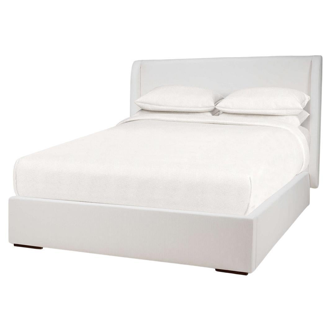 Arctic White Upholstered Queen Size Bed