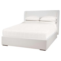 Arctic White Upholstered Queen Size Bed