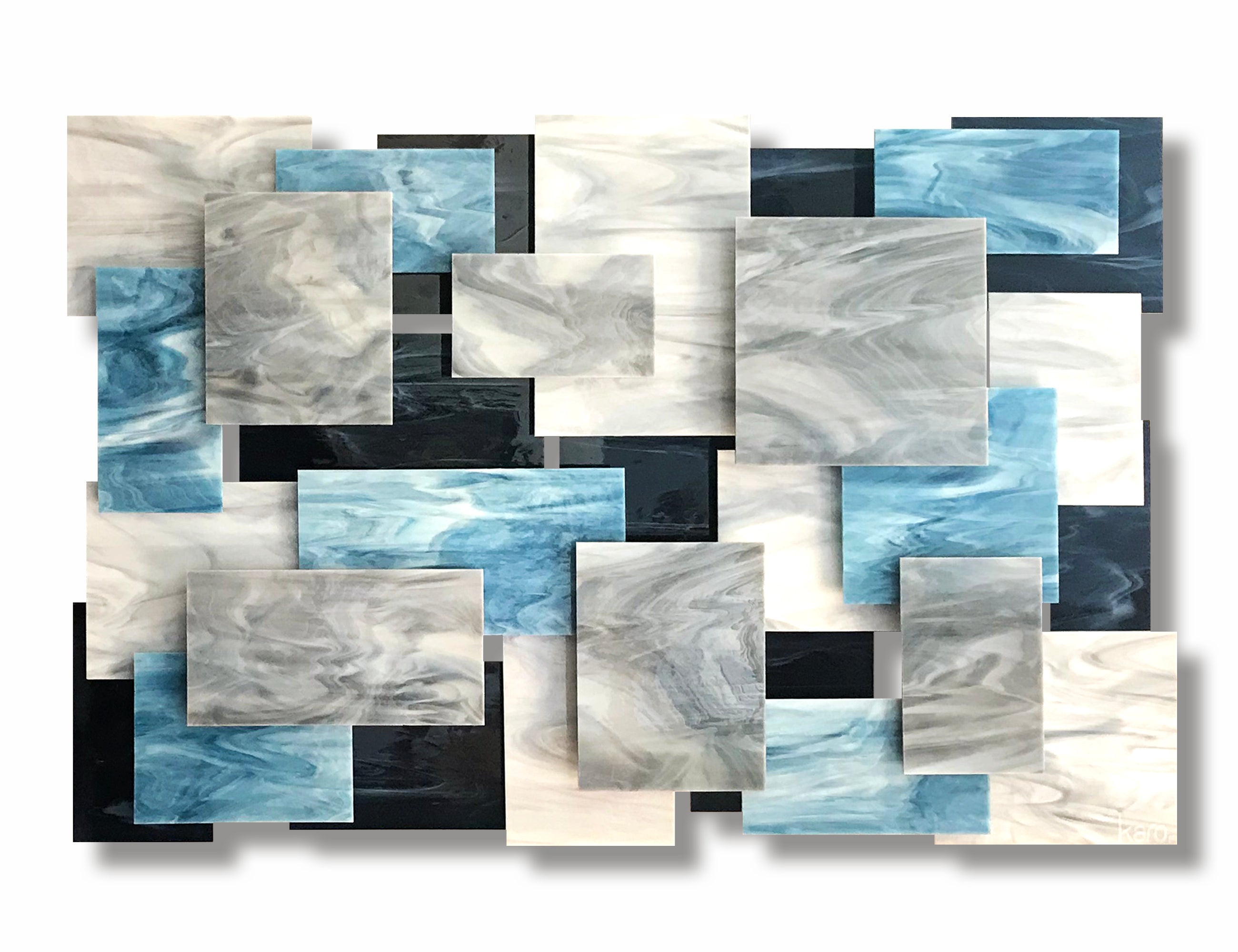 „Arctic XLAP“ Original-Wandskulptur aus Glas und Metall