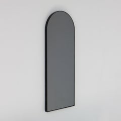 Arcus Arch shaped Black Tinted Art Deco Mirror with a Black Frame, Small