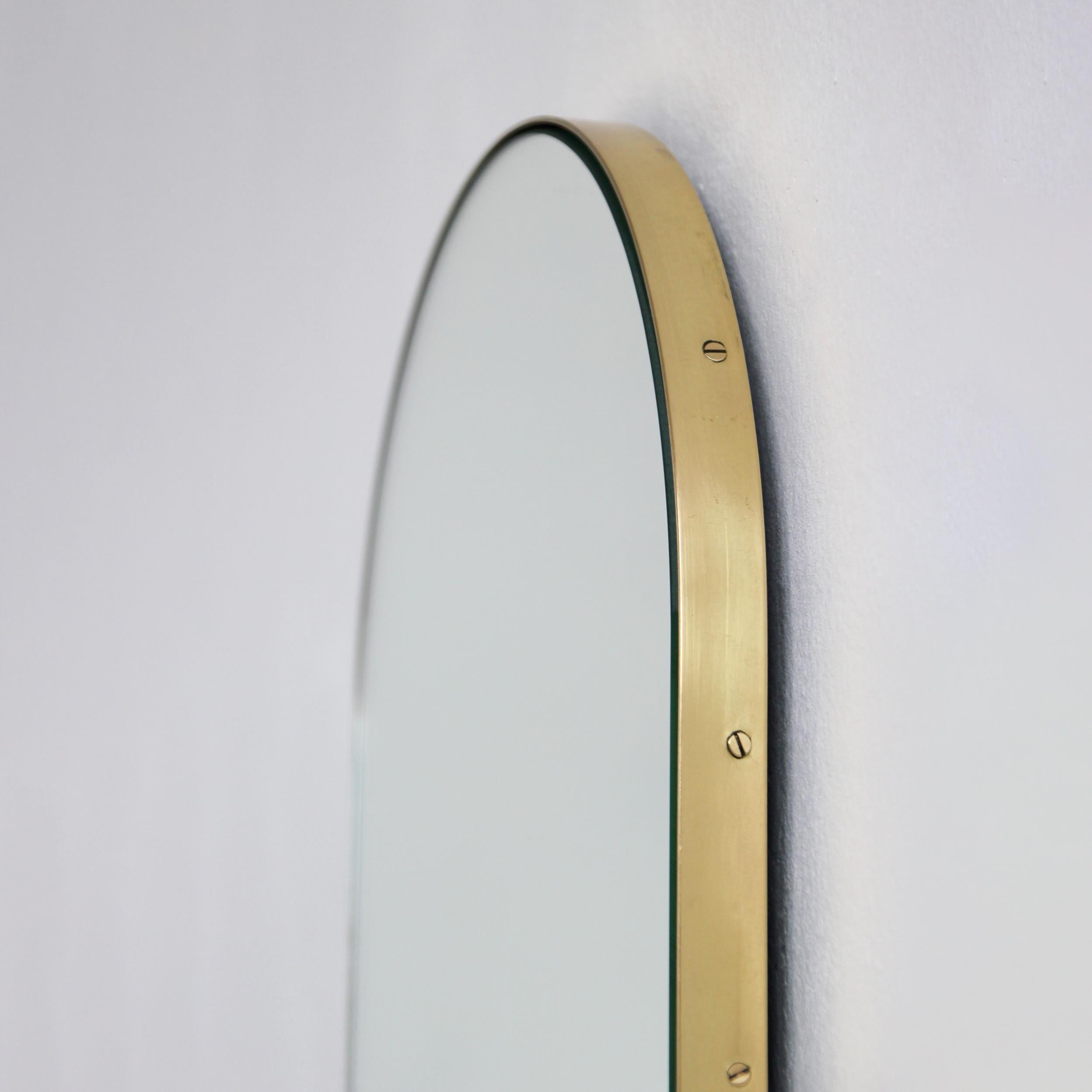 Contemporary Arcus Arch shaped Minimalist Mirror with Brass Frame, XL For Sale