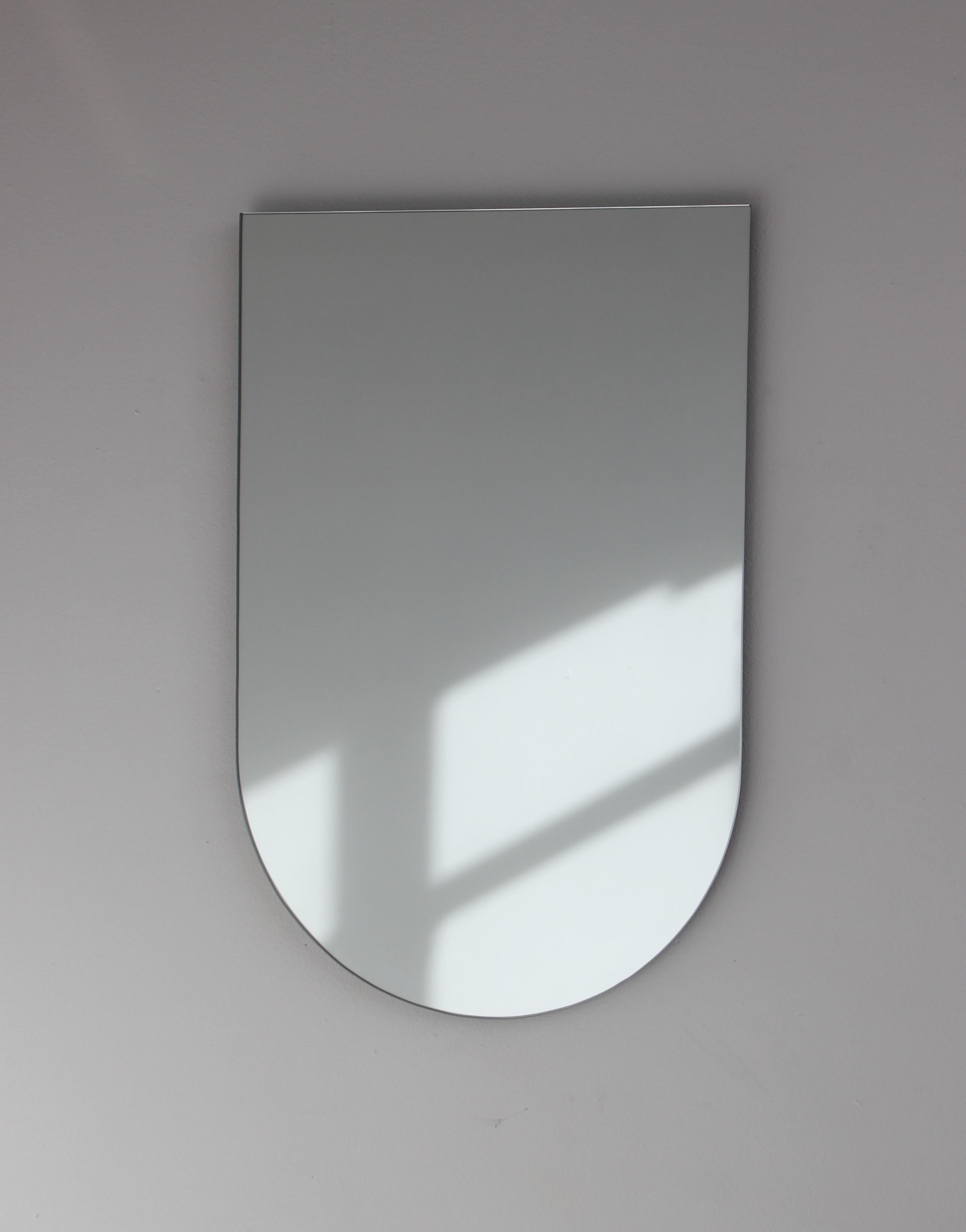 Arcus Arch shaped Modern Contemporary Versatile Frameless Mirror, Large For Sale 3