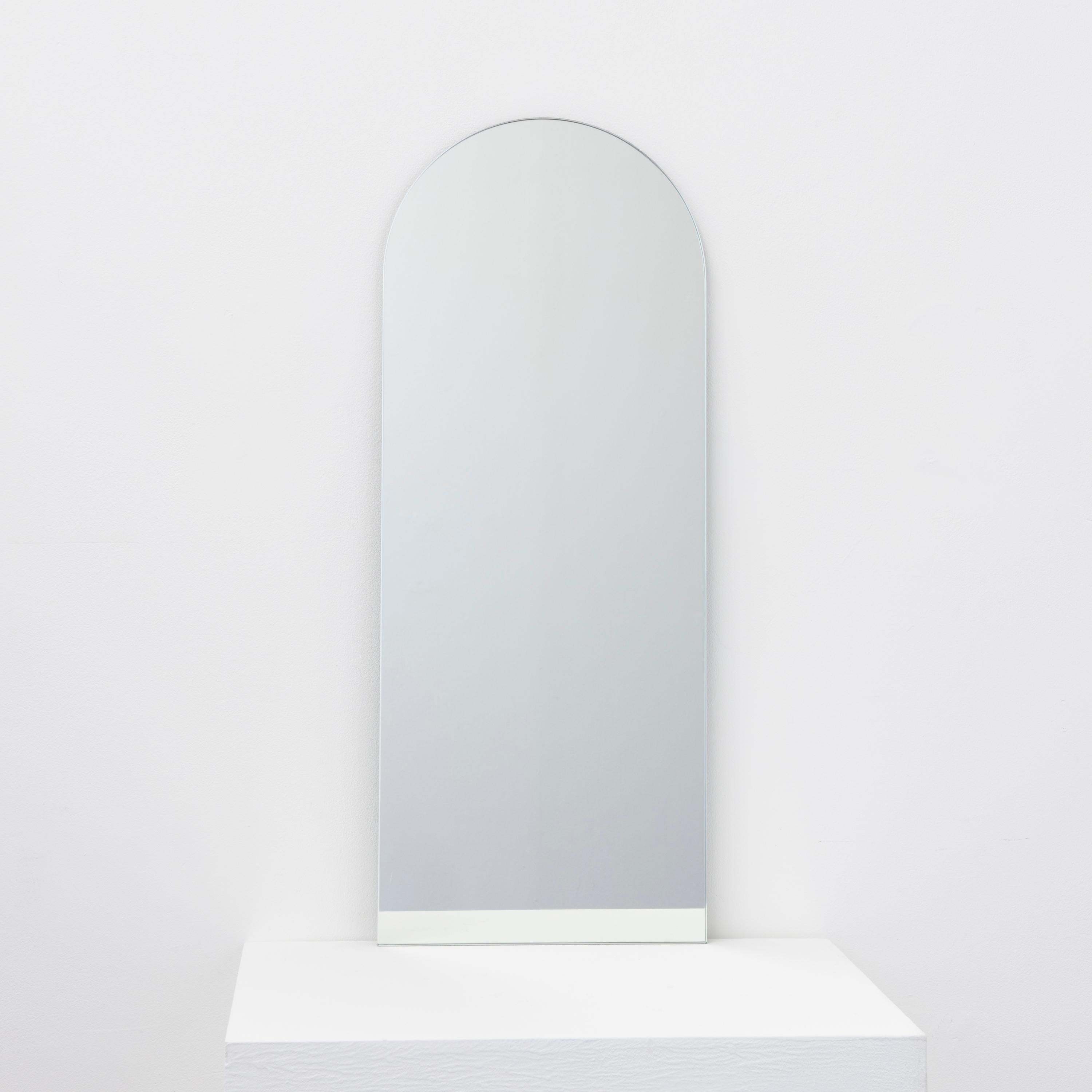 frameless arch mirror full length