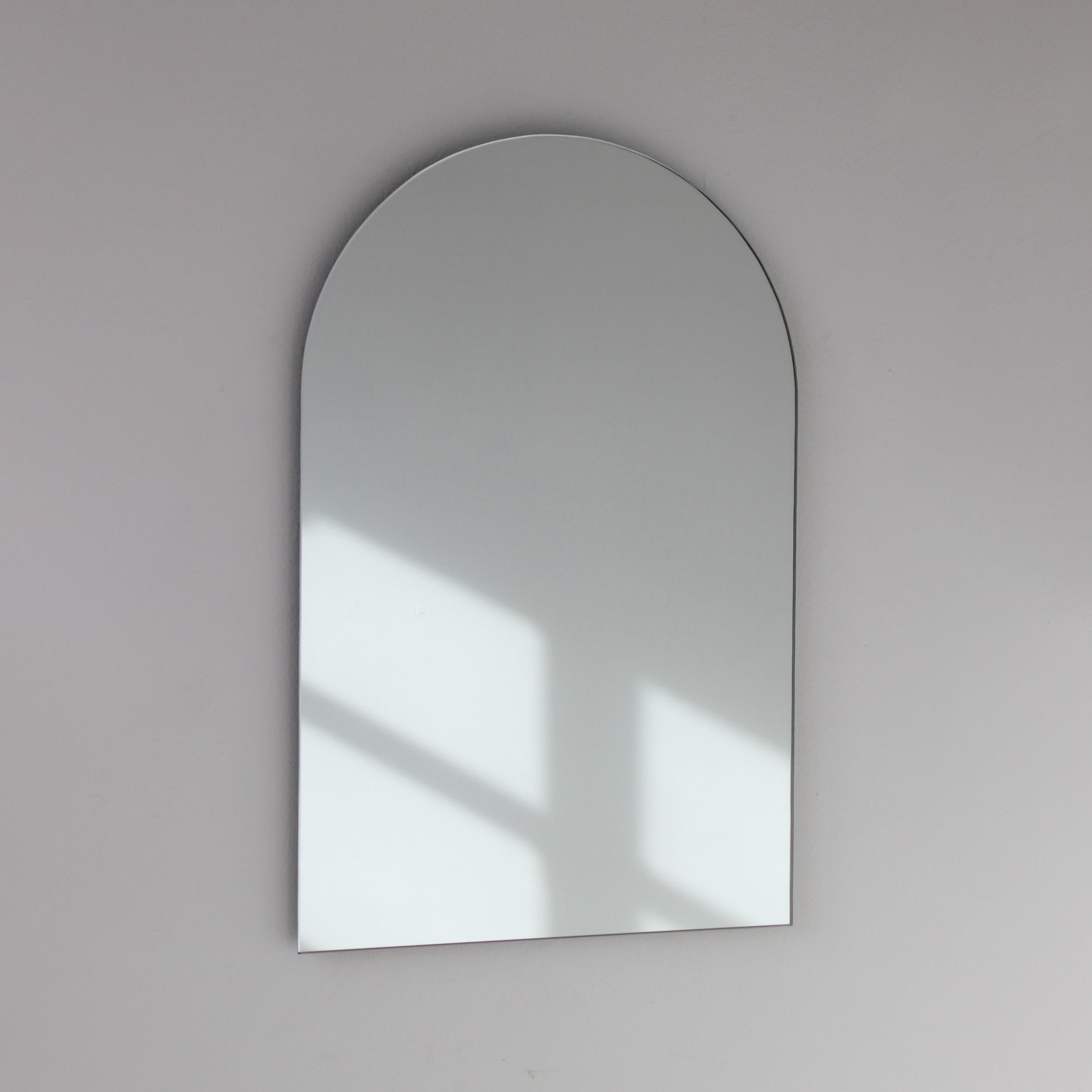 Arcus Arched Modern Contemporary Versatile Frameless Mirror, Large For Sale 4