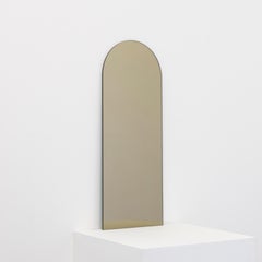 Arcus Bronze Tinted Arched Contemporary Frameless Mirror, Medium