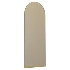 Arcus Bronze Tinted Arched Minimalist Frameless Mirror, Small