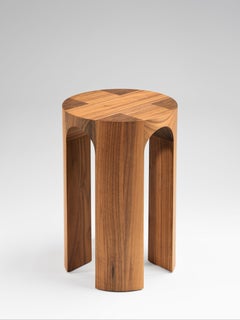 Arcus Walnut Stool by Tim Vranken