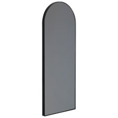 Arcus Arch shaped Black Tinted Contemporary Mirror with a Black Frame, Medium