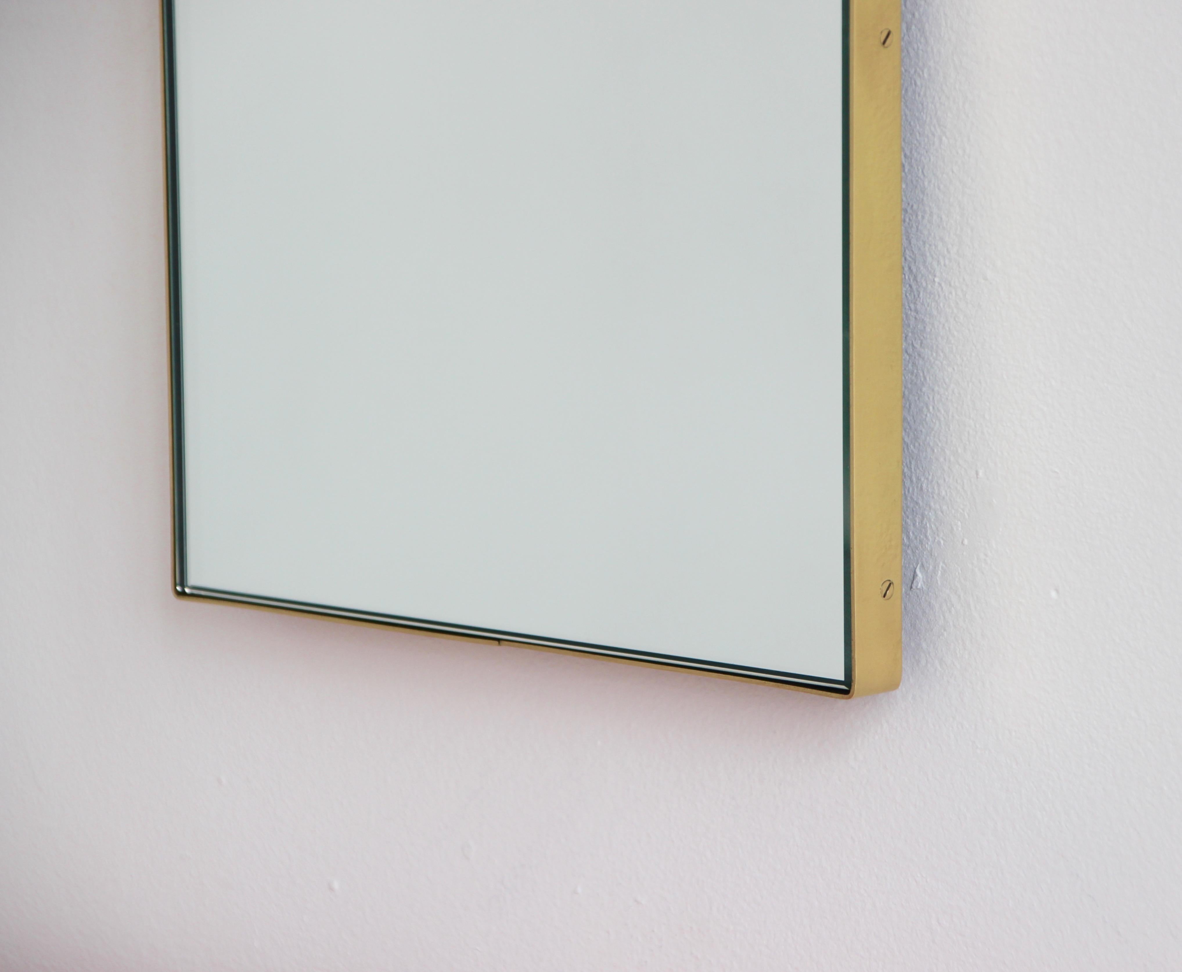 British Arcus Arch shaped Modern Mirror with Brass Frame, Large For Sale