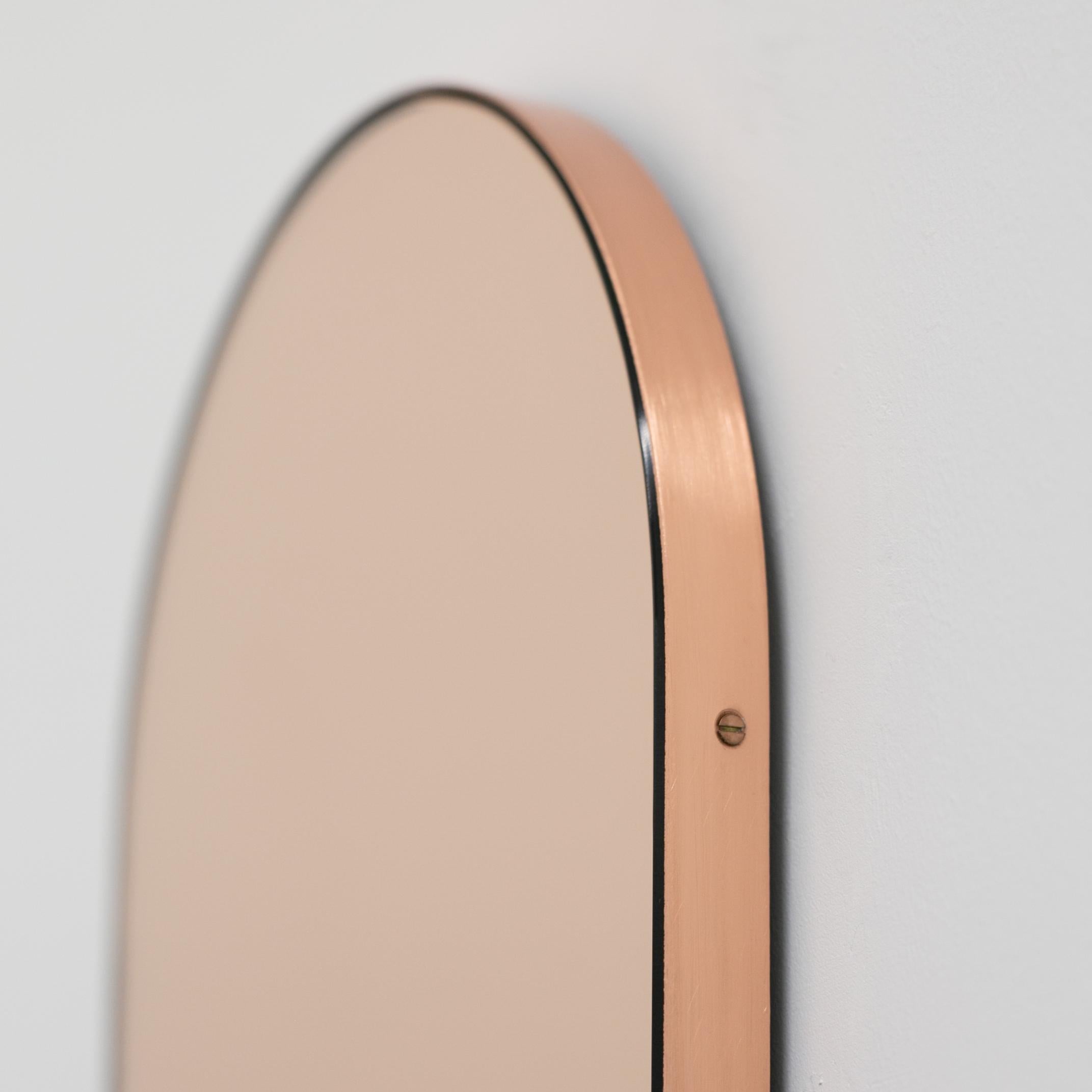 Grand miroir Arcus en forme d'arc en or rose personnalisable avec un cadre en cuivre Neuf - En vente à London, GB