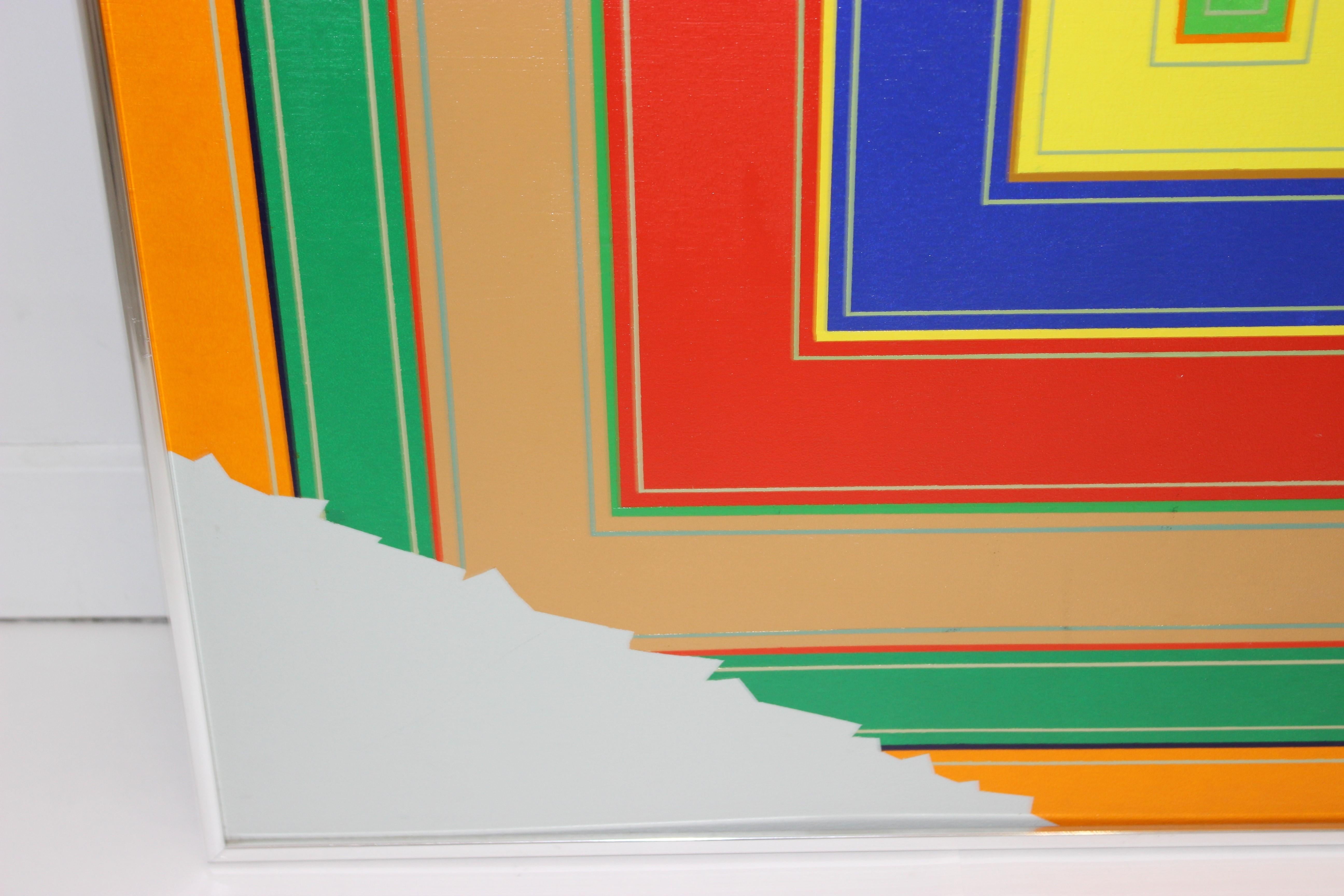Hand-Painted Arcylic on Board Painting by Madeline Weiss For Sale