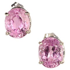 ARD Sparkling Oval Kunzite Sterling Silver Stud Earrings