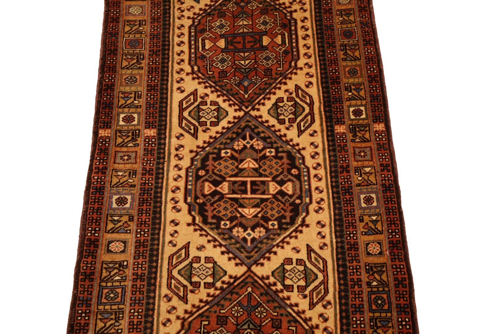 Hand-Knotted Ardabil Vintage Runner, Twin-Pair  For Sale