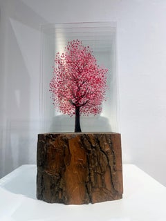 Cherry Blossom Tree, Pine Wood Base