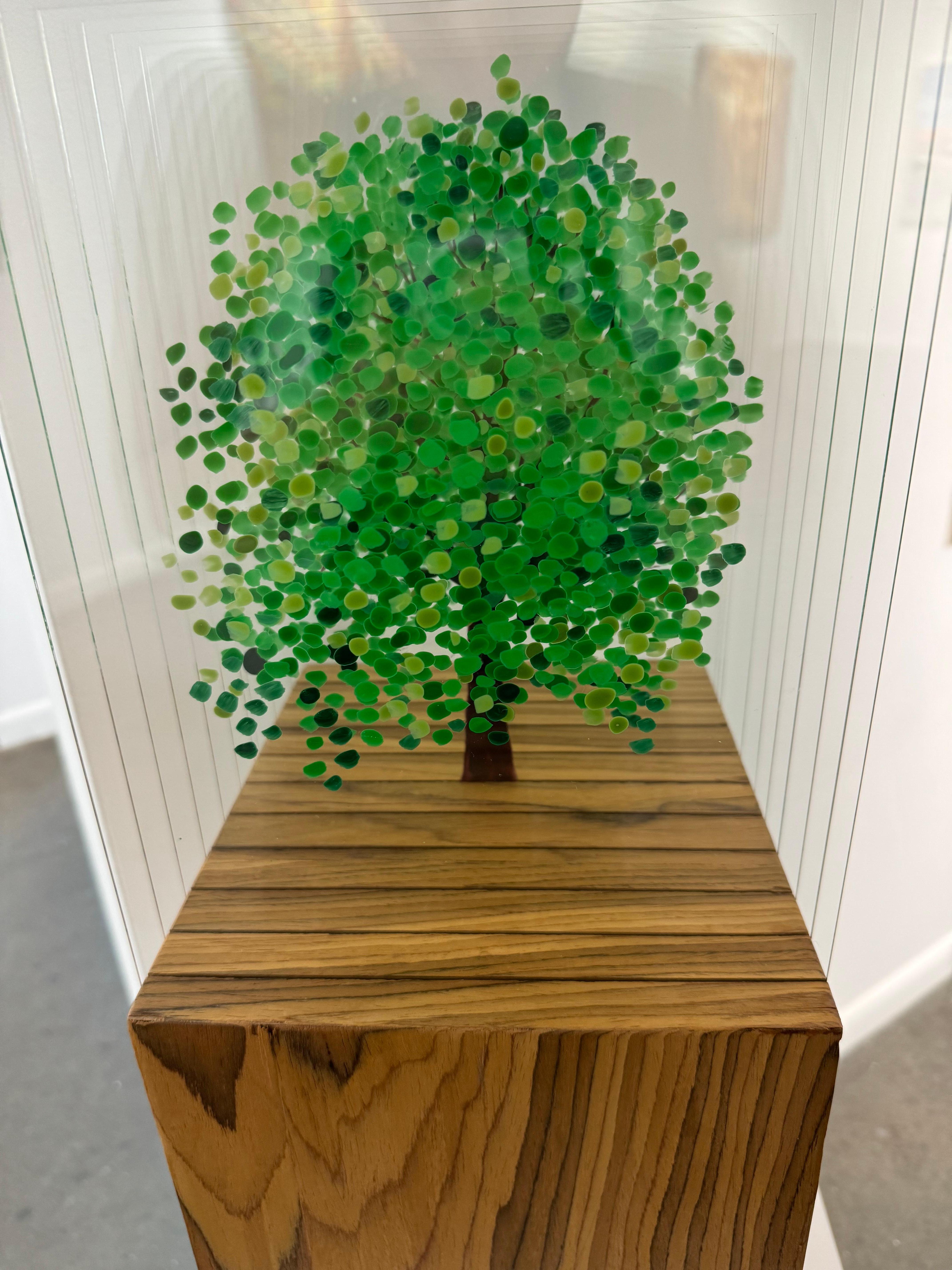 Green Tree A - Gray Abstract Sculpture by Ardan Özmenoğlu