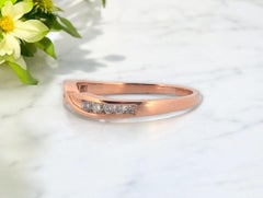 Arden  10K Rose Gold Diamond Ring, 0.18 CTW, Dainty Stacking Ring, Size 7.25