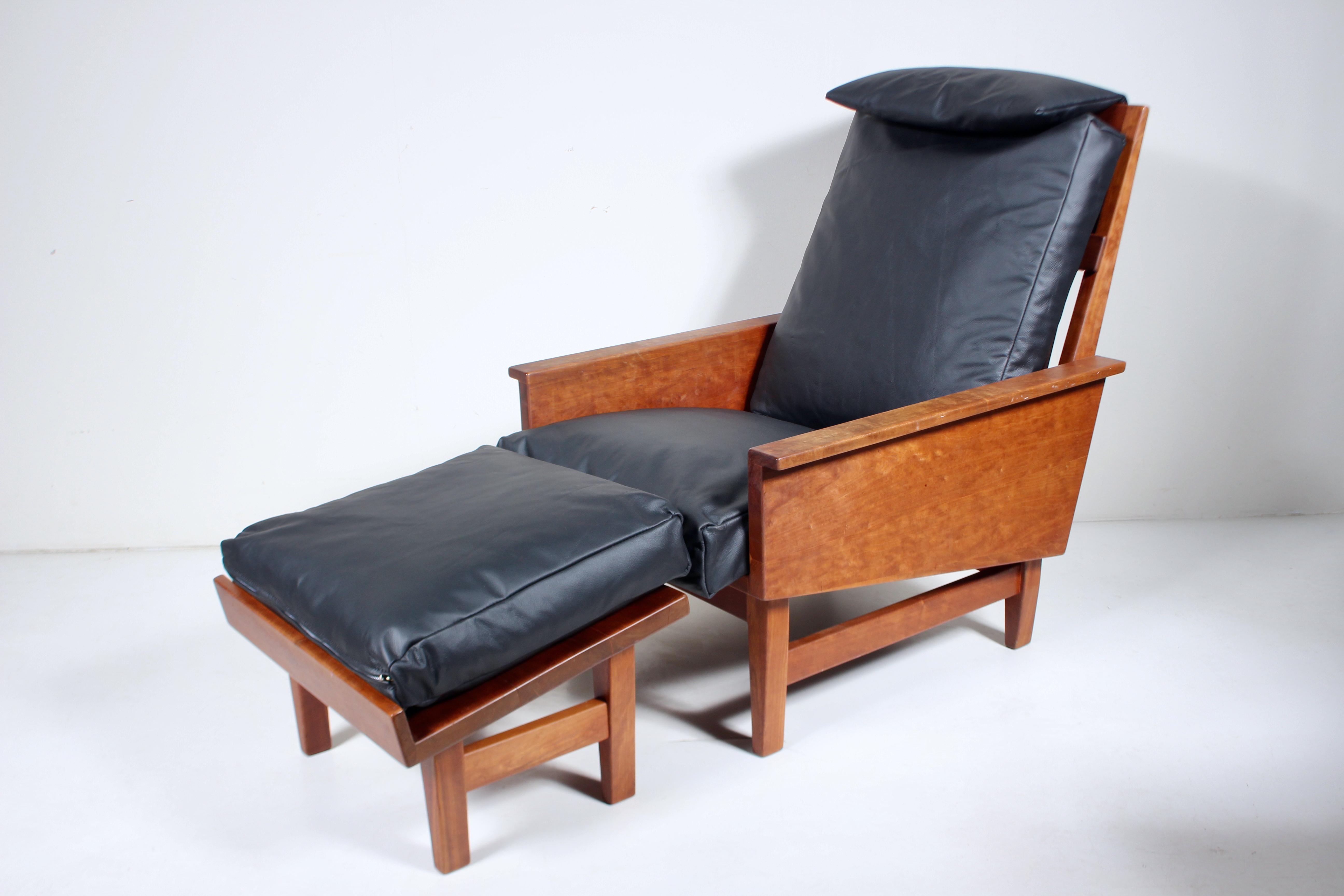 Américain Ensemble chaise longue et pouf à dossier haut et coussiné Arden Riddle, 1969 en vente
