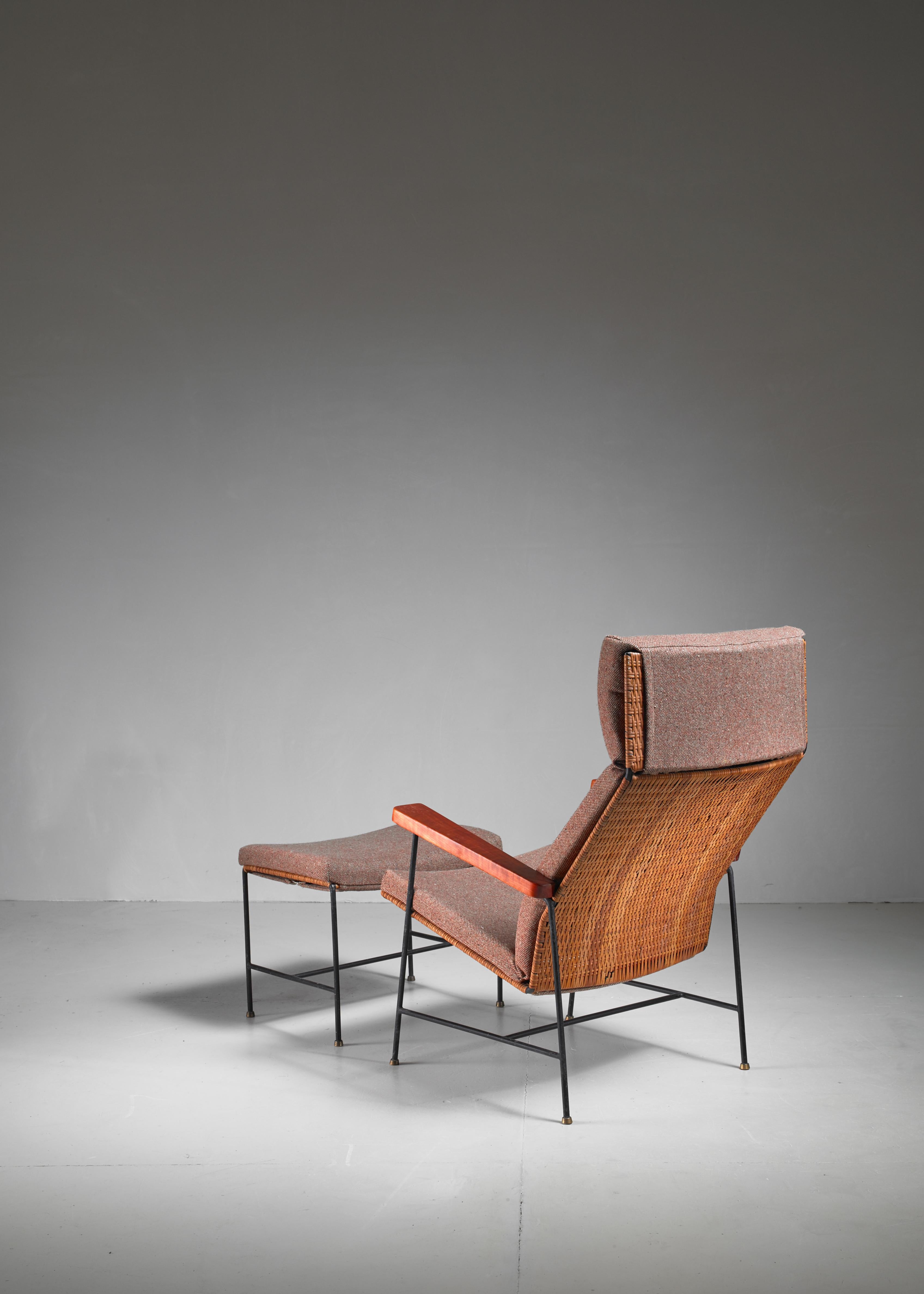 Mid-Century Modern Arden Riddle Lounge Chair with Ottoman, US, 1960s For Sale